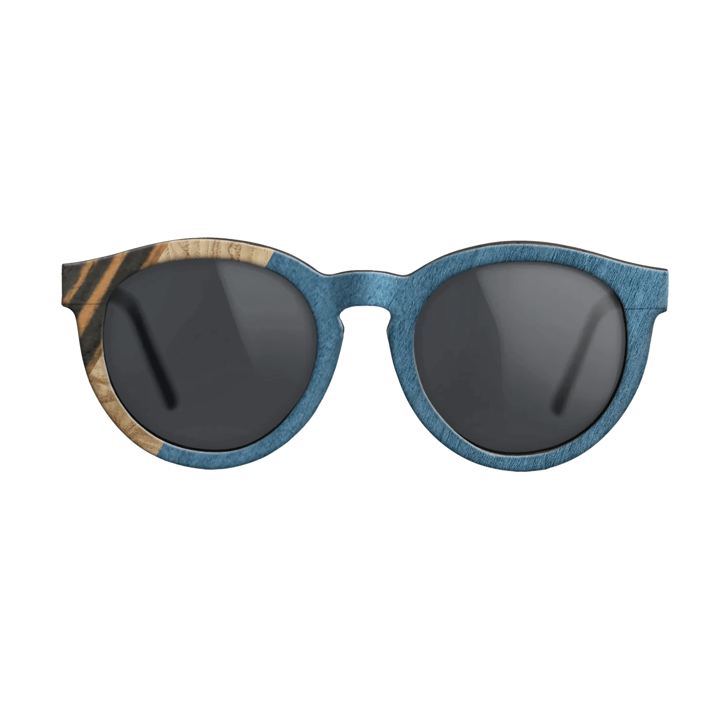 Italian Ebony,Olive Burl,Poplar Dyed: Blue Denim,Fumed Oak: Angle Cut - The Rebel - Round - 1490 - SIRIS wood optic
