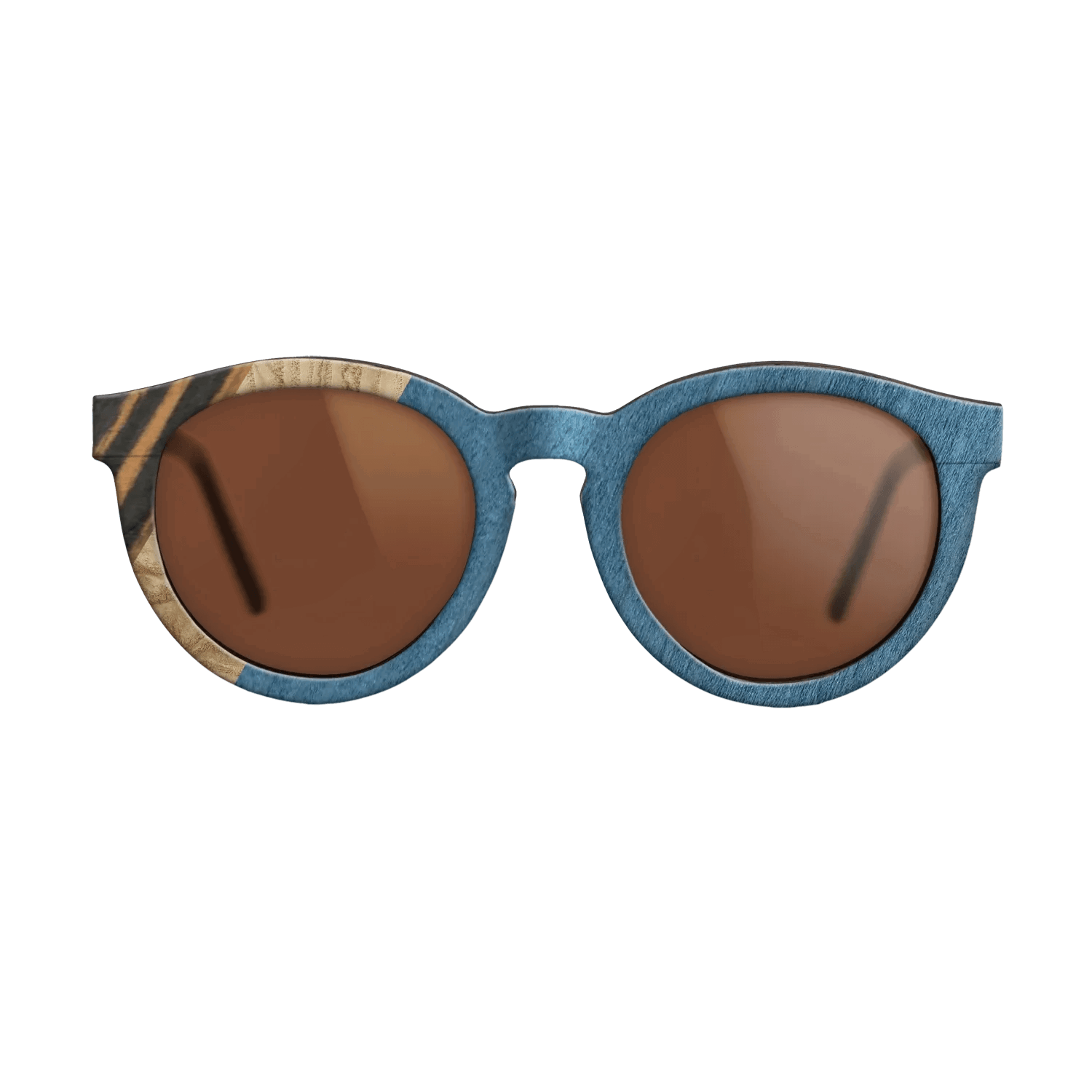 Italian Ebony,Olive Burl,Poplar Dyed: Blue Denim,Fumed Oak: Angle Cut - The Rebel - Round - 1490 - SIRIS wood optic
