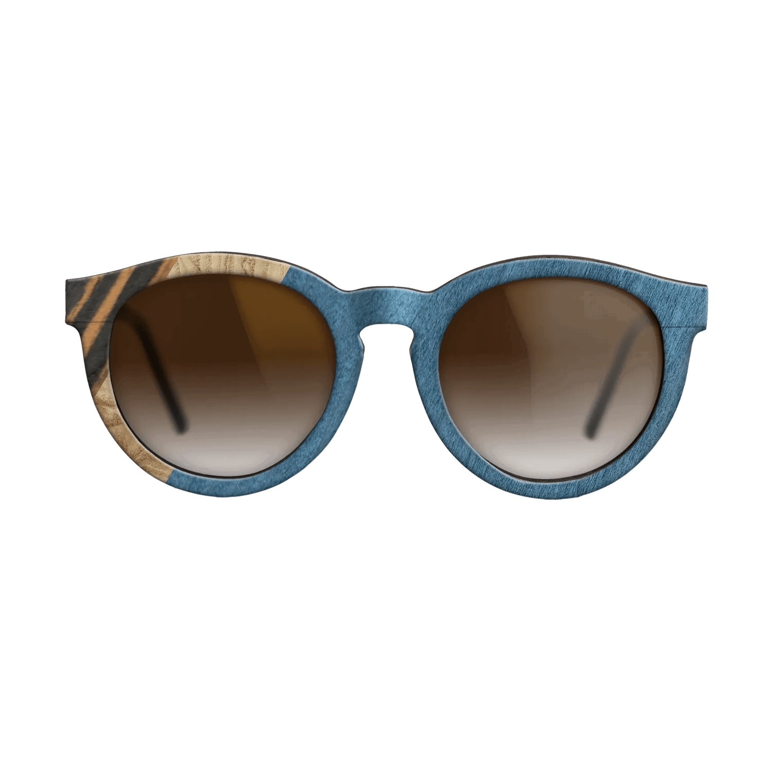 Italian Ebony,Olive Burl,Poplar Dyed: Blue Denim,Fumed Oak: Angle Cut - The Rebel - Round - 1490 - SIRIS wood optic