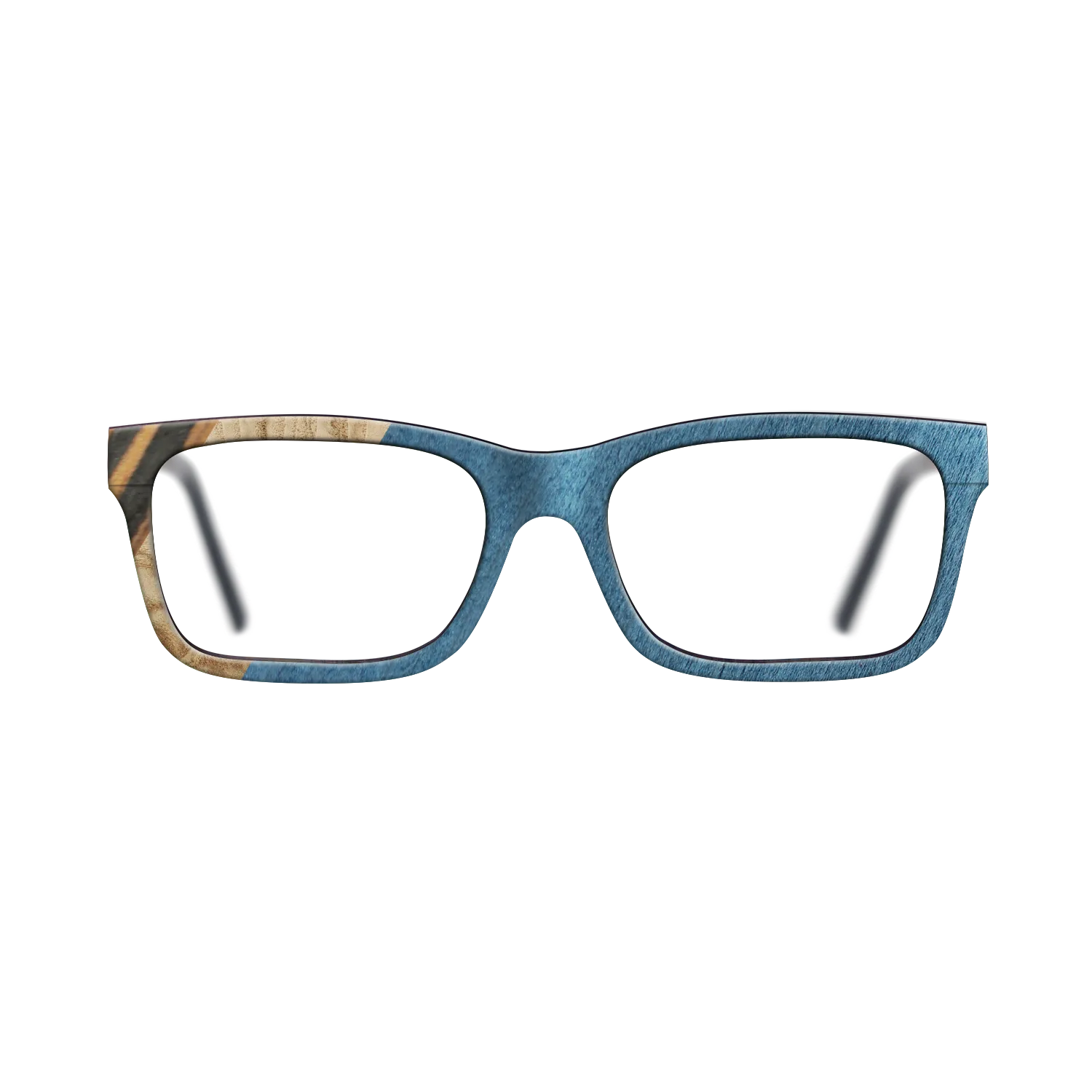 Italian Ebony,Olive Burl,Poplar Dyed: Blue Denim,Fumed Oak: Angle Cut - The Sage - Rectangle - 1490 - SIRIS wood optic