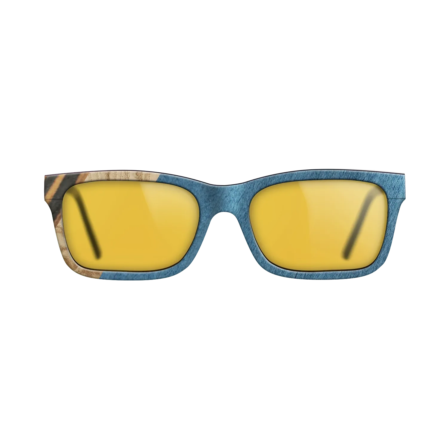 Italian Ebony,Olive Burl,Poplar Dyed: Blue Denim,Fumed Oak: Angle Cut - The Sage - Rectangle - 1490 - SIRIS wood optic