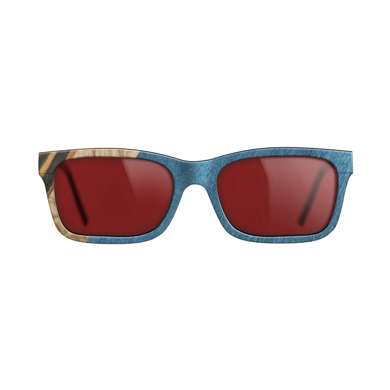 Italian Ebony,Olive Burl,Poplar Dyed: Blue Denim,Fumed Oak: Angle Cut - The Sage - Rectangle - 1490 - SIRIS wood optic