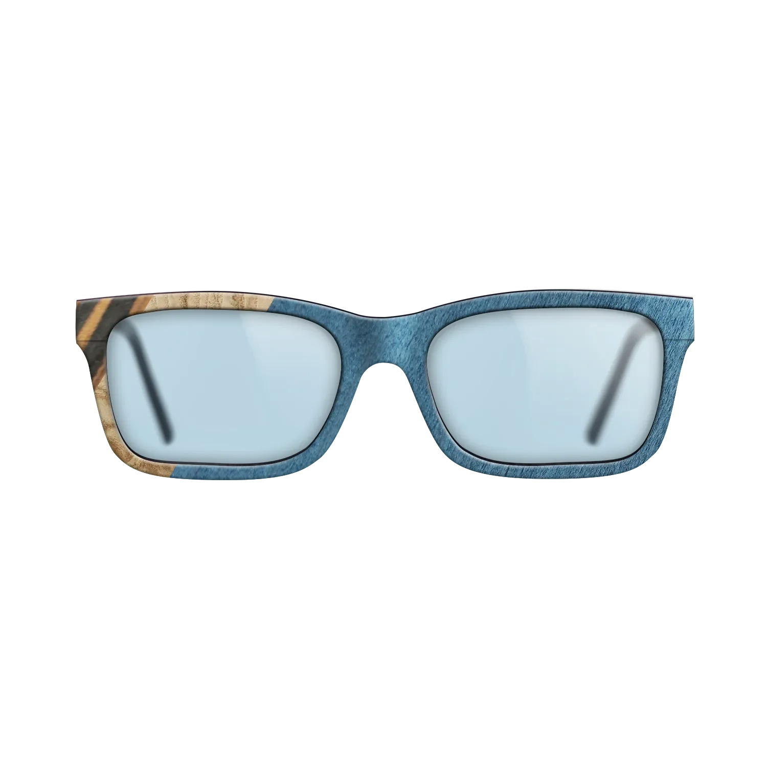 Italian Ebony,Olive Burl,Poplar Dyed: Blue Denim,Fumed Oak: Angle Cut - The Sage - Rectangle - 1490 - SIRIS wood optic