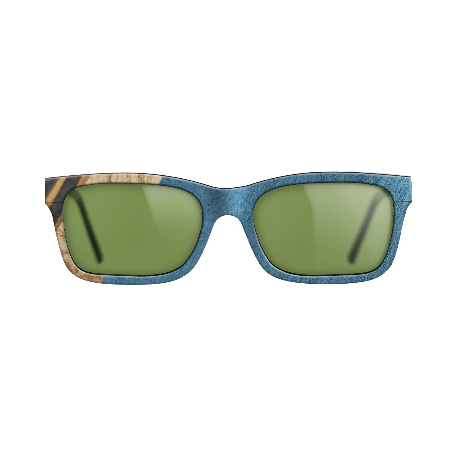 Italian Ebony,Olive Burl,Poplar Dyed: Blue Denim,Fumed Oak: Angle Cut - The Sage - Rectangle - 1490 - SIRIS wood optic