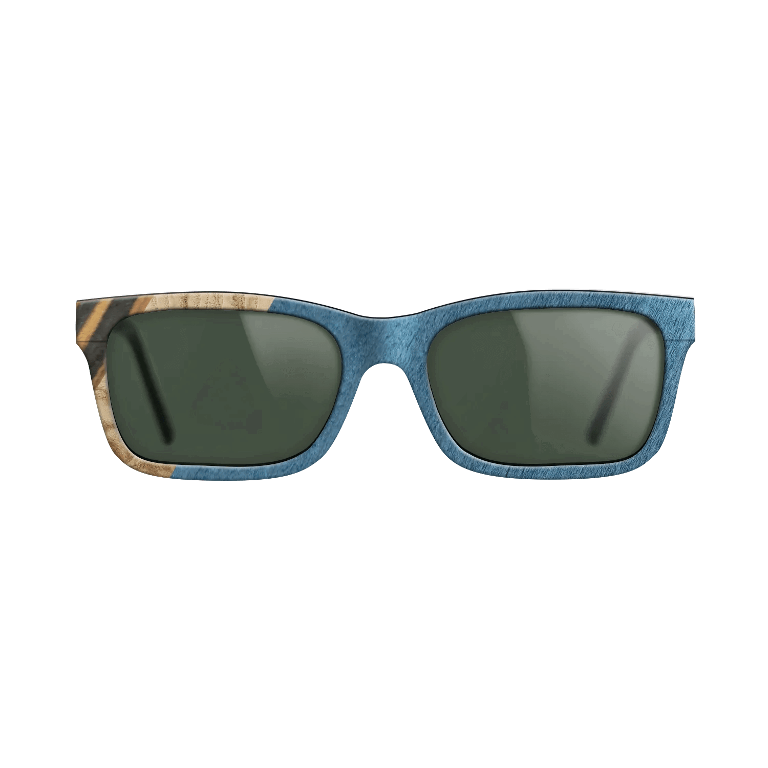Italian Ebony,Olive Burl,Poplar Dyed: Blue Denim,Fumed Oak: Angle Cut - The Sage - Rectangle - 1490 - SIRIS wood optic