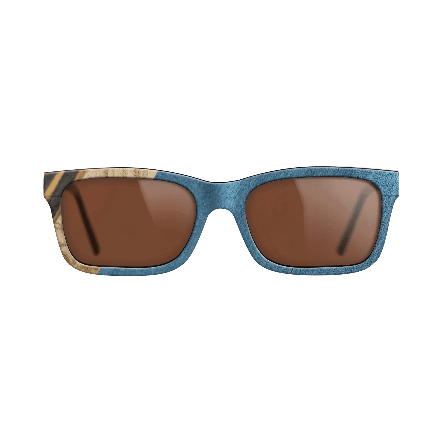 Italian Ebony,Olive Burl,Poplar Dyed: Blue Denim,Fumed Oak: Angle Cut - The Sage - Rectangle - 1490 - SIRIS wood optic