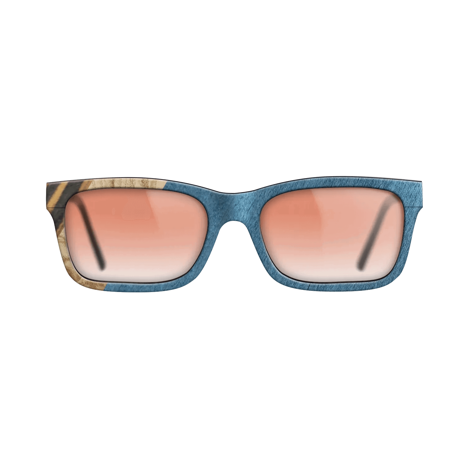 Italian Ebony,Olive Burl,Poplar Dyed: Blue Denim,Fumed Oak: Angle Cut - The Sage - Rectangle - 1490 - SIRIS wood optic