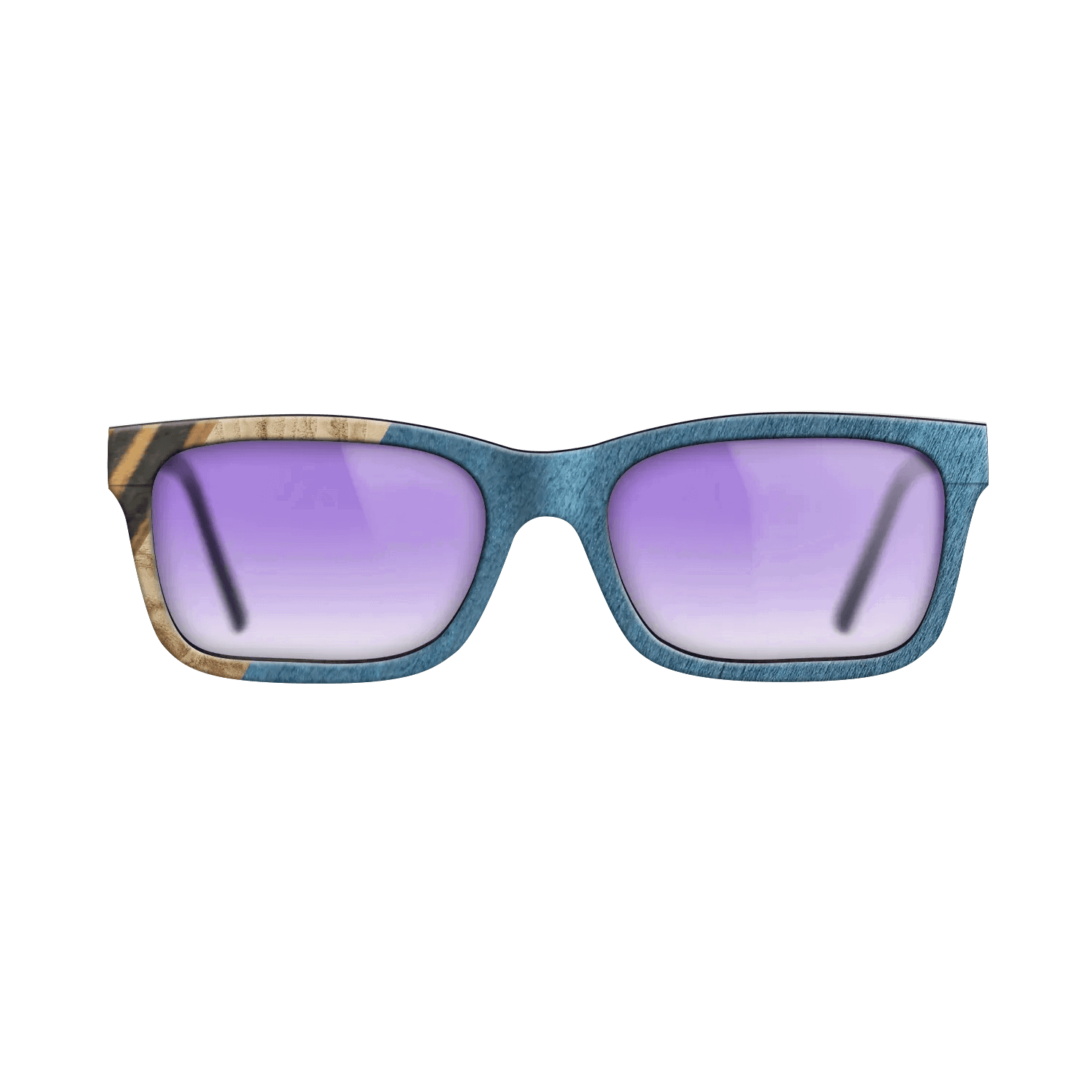 Italian Ebony,Olive Burl,Poplar Dyed: Blue Denim,Fumed Oak: Angle Cut - The Sage - Rectangle - 1490 - SIRIS wood optic