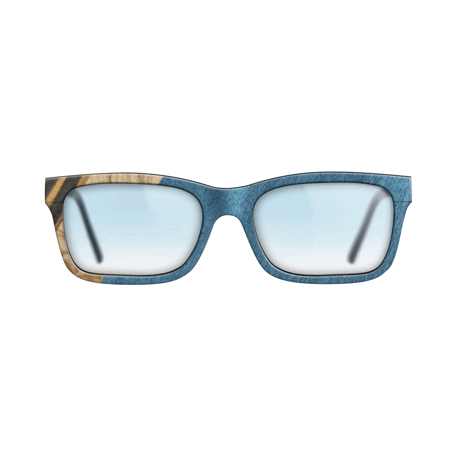 Italian Ebony,Olive Burl,Poplar Dyed: Blue Denim,Fumed Oak: Angle Cut - The Sage - Rectangle - 1490 - SIRIS wood optic