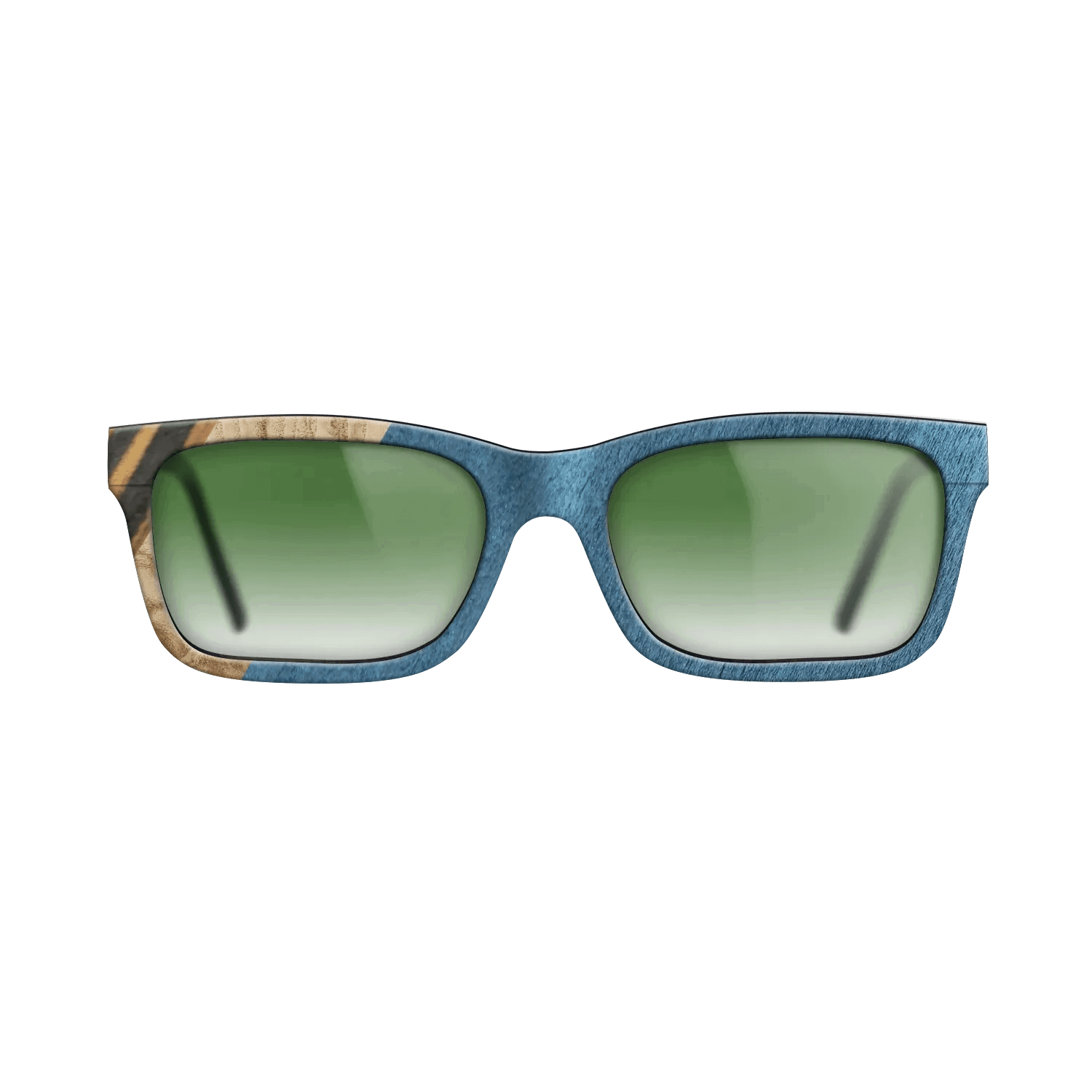 Italian Ebony,Olive Burl,Poplar Dyed: Blue Denim,Fumed Oak: Angle Cut - The Sage - Rectangle - 1490 - SIRIS wood optic