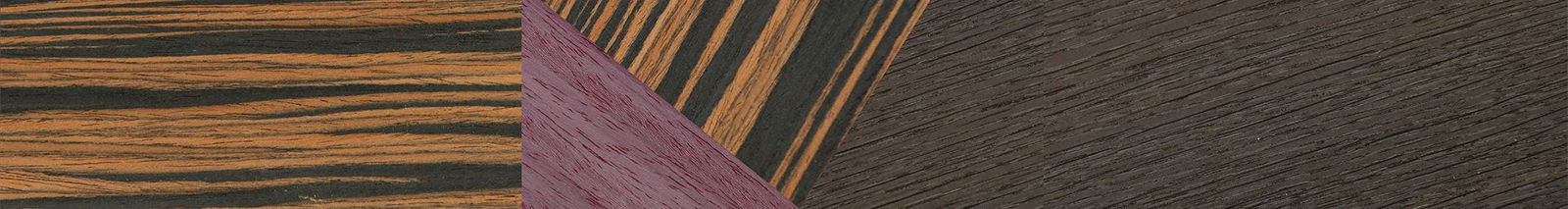Italian Ebony,Poplar Dyed: Purple,Fumed Oak: Angle Cut - The Hero - Square - 901 - SIRIS wood optic