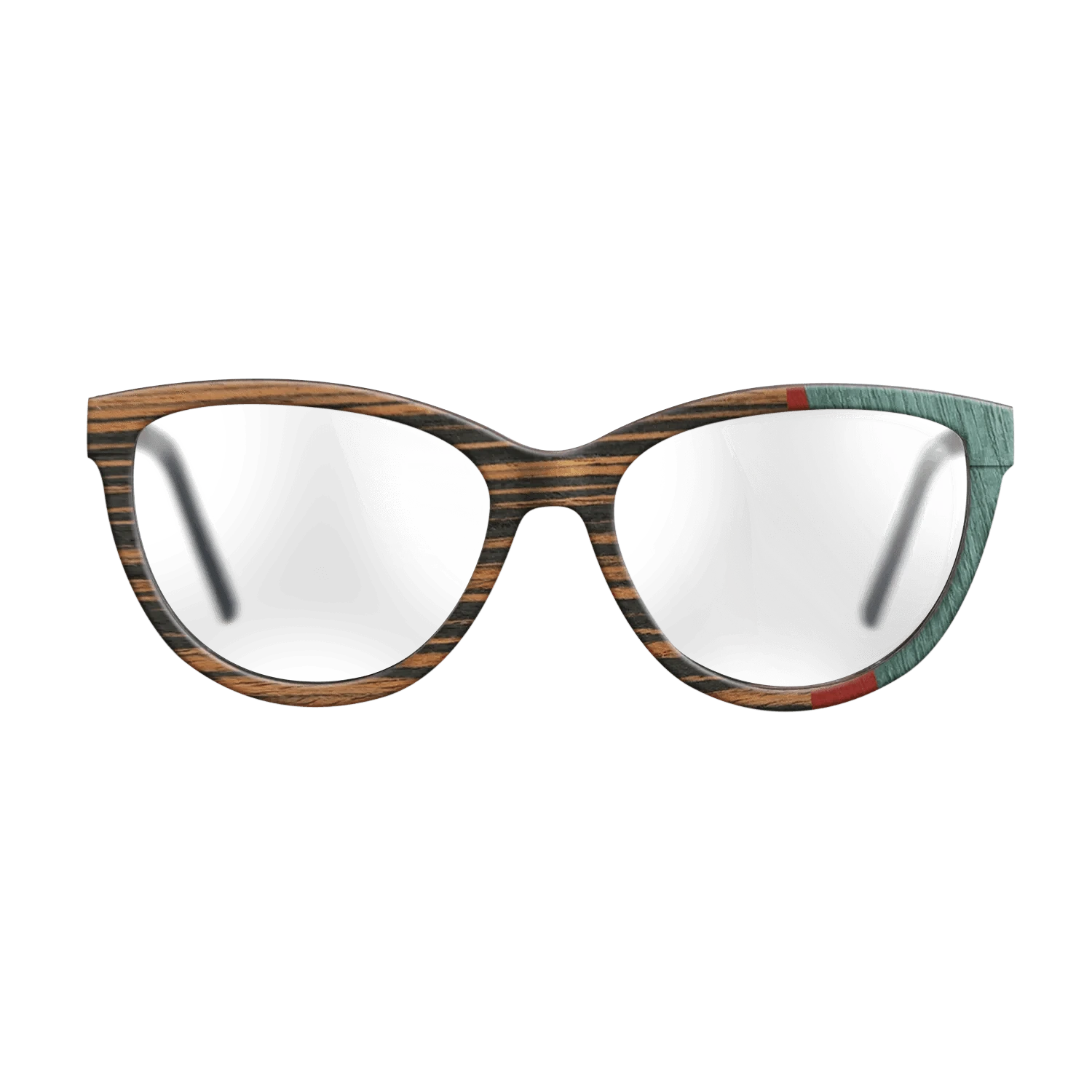 Italian Ebony,Poplar Dyed: Red,Fumed Oak,Poplar Dyed: Baby Blue: Angle Cut - The Maiden - Cat - SIRIS wood optic