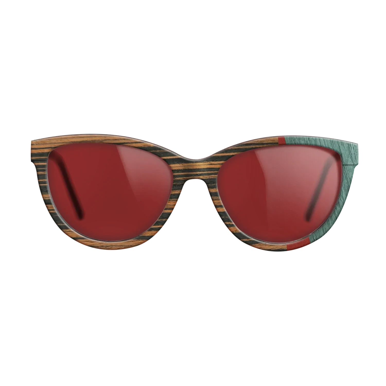 Italian Ebony,Poplar Dyed: Red,Fumed Oak,Poplar Dyed: Baby Blue: Angle Cut - The Maiden - Cat - SIRIS wood optic
