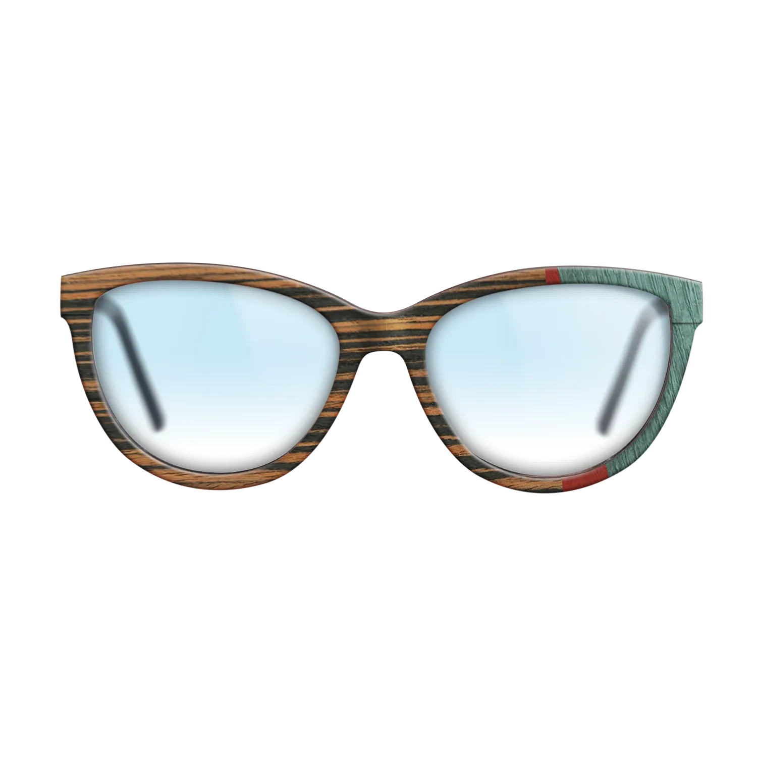 Italian Ebony,Poplar Dyed: Red,Fumed Oak,Poplar Dyed: Baby Blue: Angle Cut - The Maiden - Cat - SIRIS wood optic