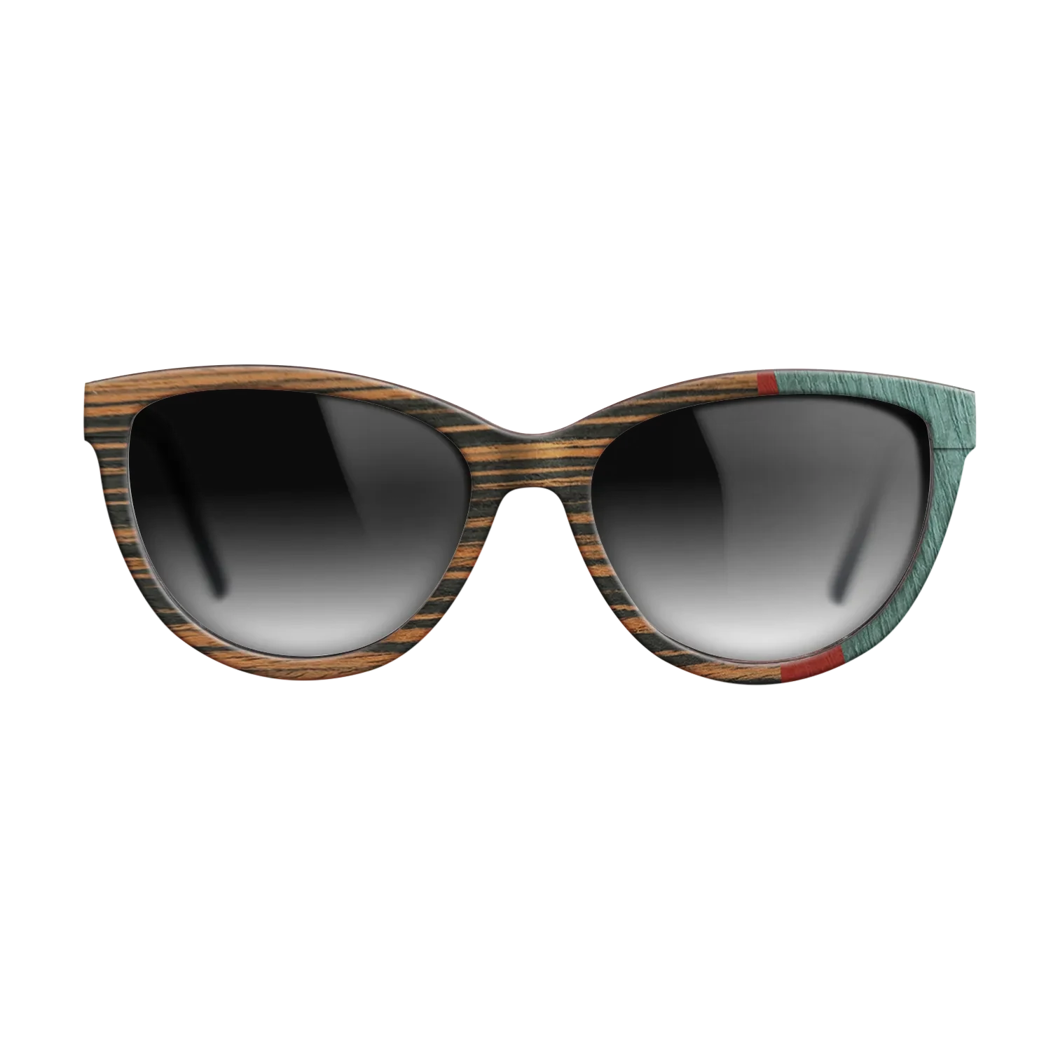 Italian Ebony,Poplar Dyed: Red,Fumed Oak,Poplar Dyed: Baby Blue: Angle Cut - The Maiden - Cat - SIRIS wood optic