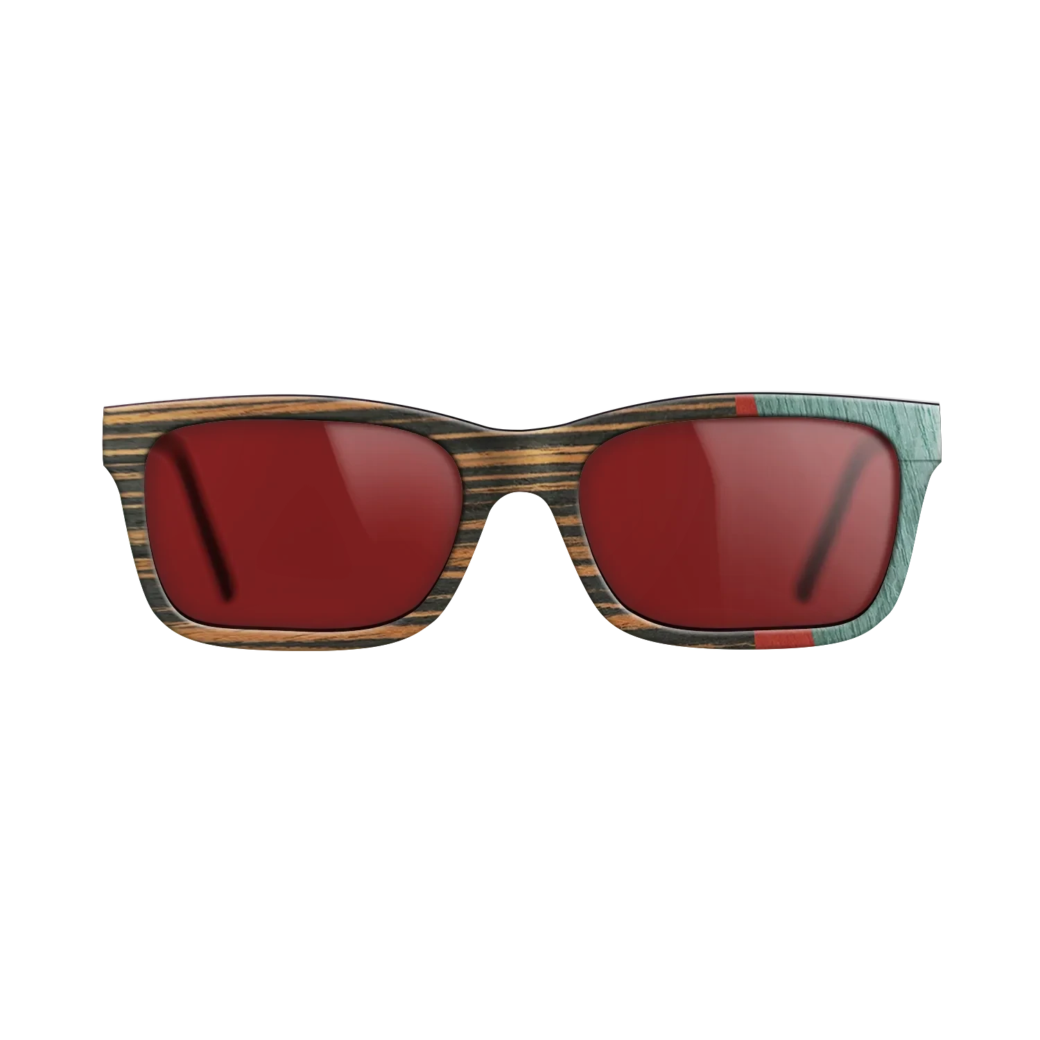 Italian Ebony,Poplar Dyed: Red,Fumed Oak,Poplar Dyed: Baby Blue: Angle Cut - The Sage - Block - SIRIS wood optic