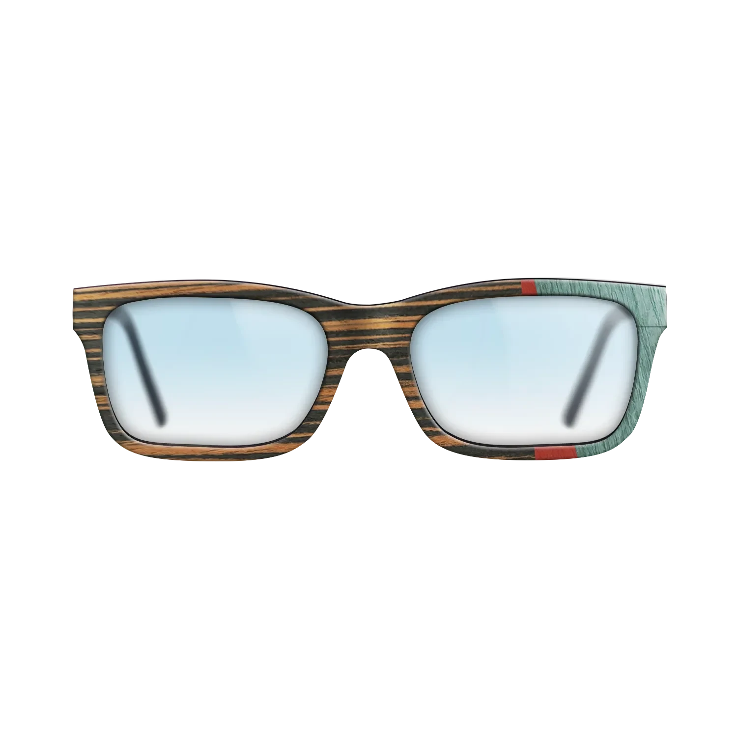 Italian Ebony,Poplar Dyed: Red,Fumed Oak,Poplar Dyed: Baby Blue: Angle Cut - The Sage - Block - SIRIS wood optic