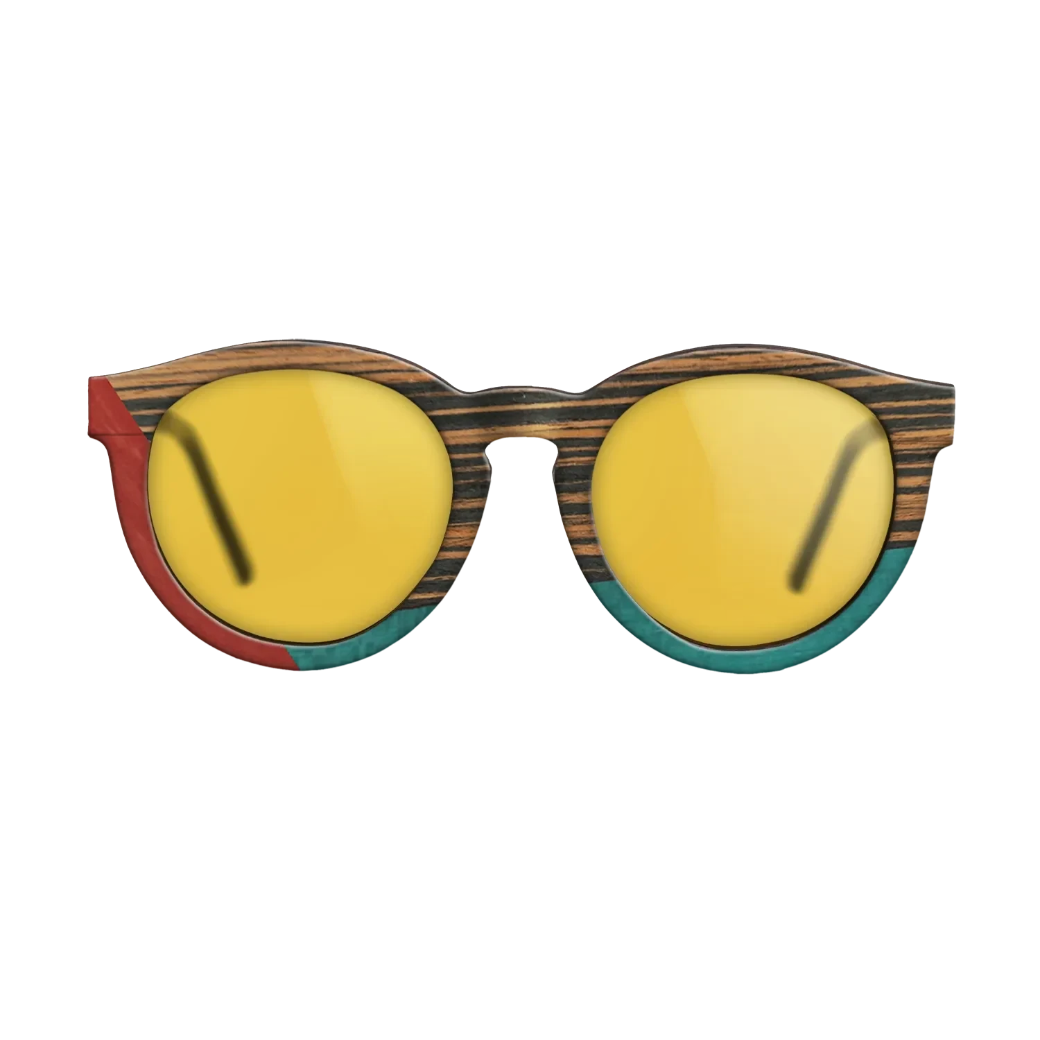 Italian Ebony,Poplar Dyed: Red,Fumed Oak,Poplar Dyed: Turquoise: Bauhaus - The Rebel - Round - SIRIS wood optic