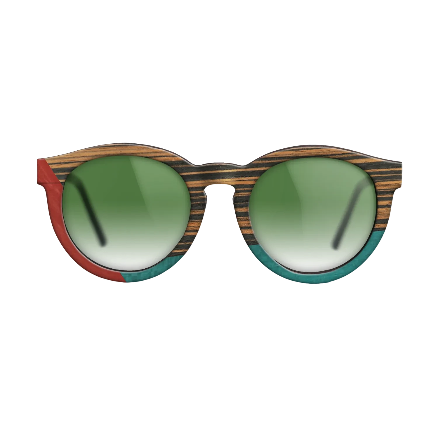 Italian Ebony,Poplar Dyed: Red,Fumed Oak,Poplar Dyed: Turquoise: Bauhaus - The Rebel - Round - SIRIS wood optic