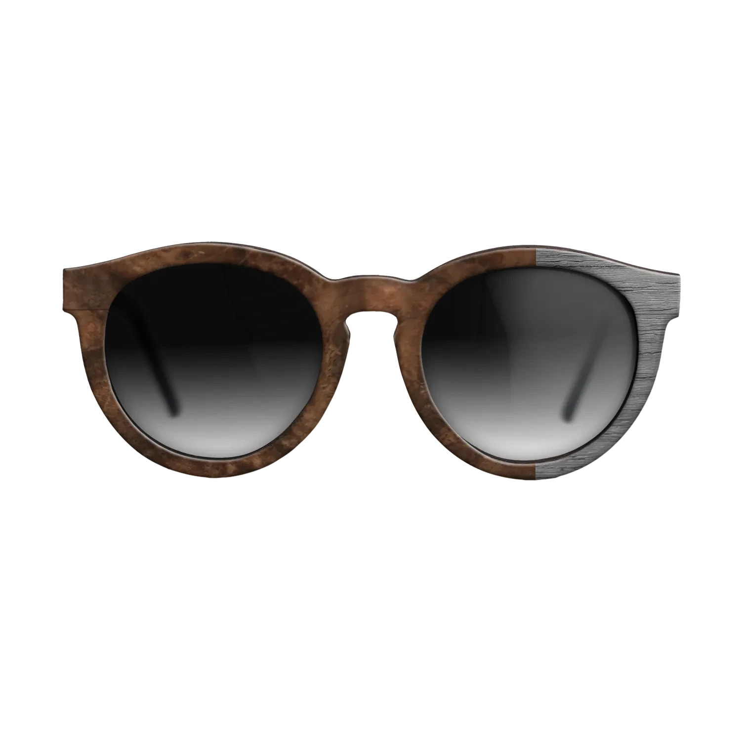 Walnut Burl,Poplar Dyed: Grey: Bauhaus - The Rebel - Round - SIRIS wood optic