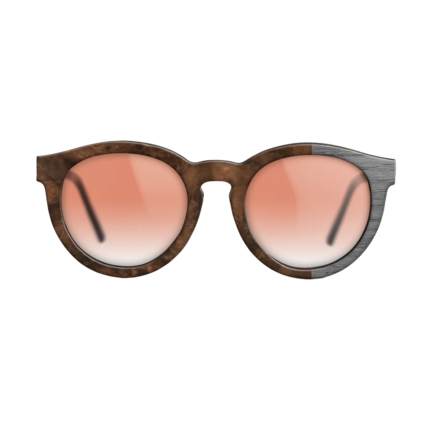Walnut Burl,Poplar Dyed: Grey: Bauhaus - The Rebel - Round - SIRIS wood optic