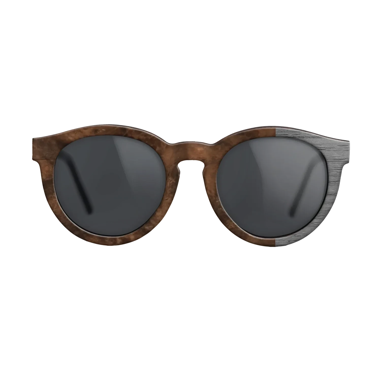 Walnut Burl,Poplar Dyed: Grey: Bauhaus - The Rebel - Round - SIRIS wood optic