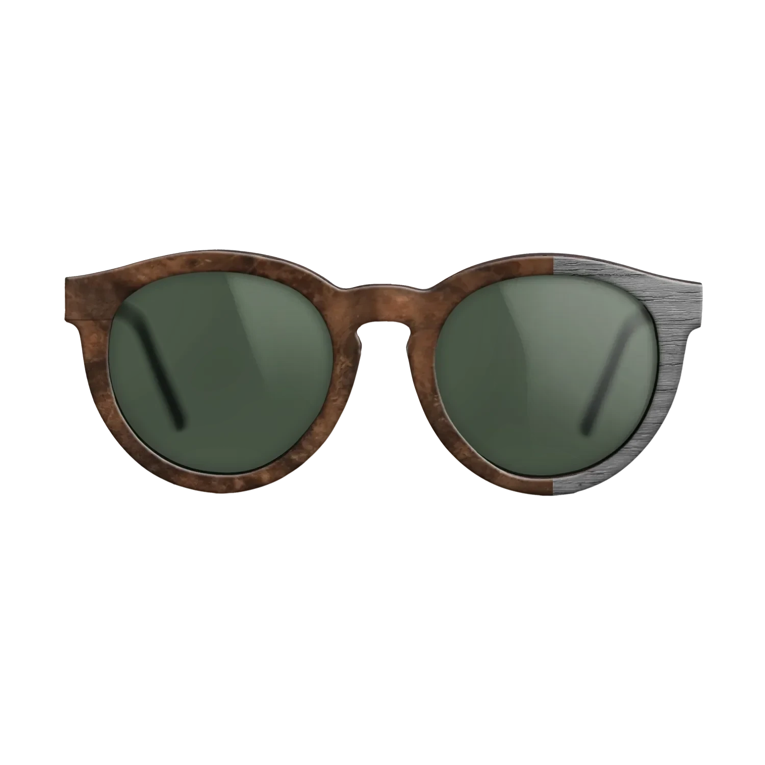 Walnut Burl,Poplar Dyed: Grey: Bauhaus - The Rebel - Round - SIRIS wood optic