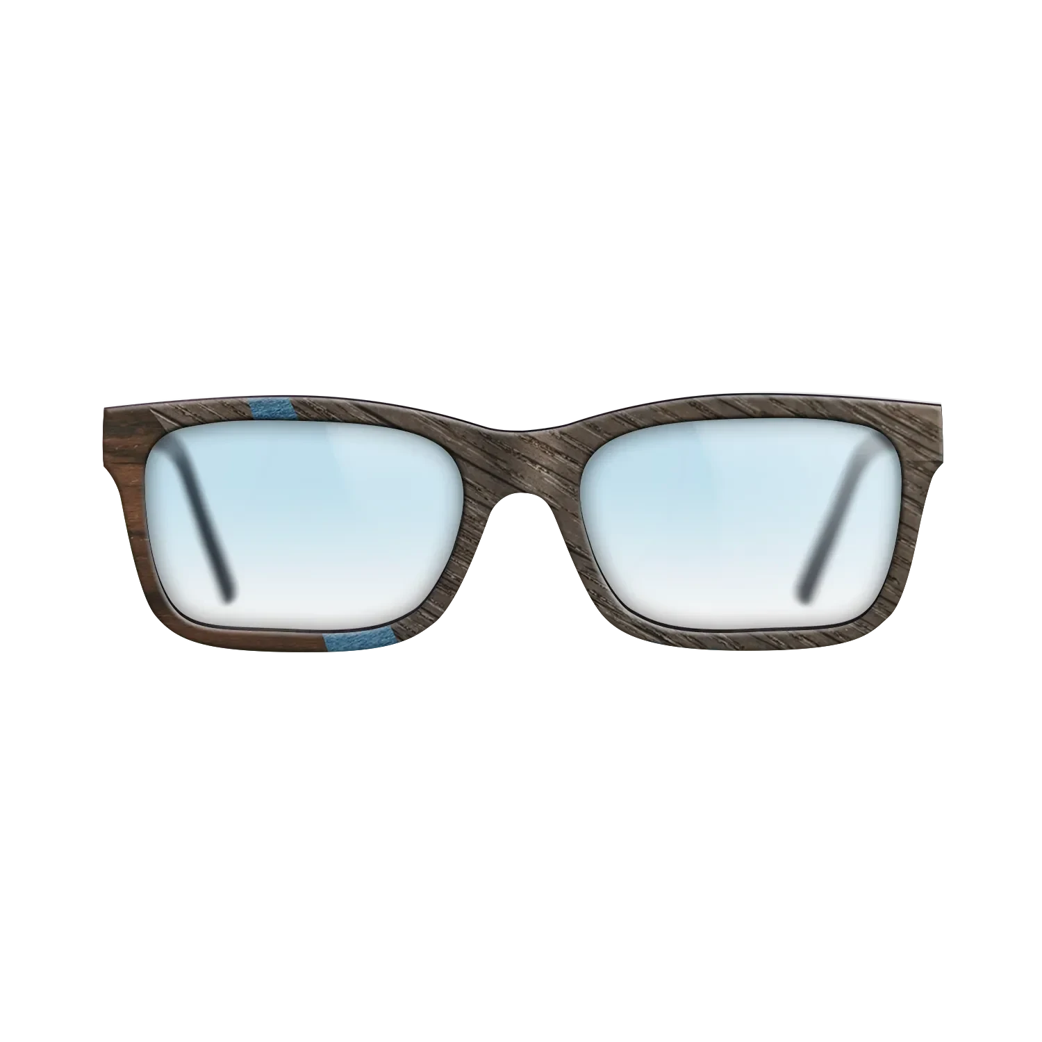 Koa,Ziricote Dark Quartered,Fumed Oak,Poplar Dyed: Blue Denim: Angle Cut - The Sage - Rectangle - SIRIS wood optic