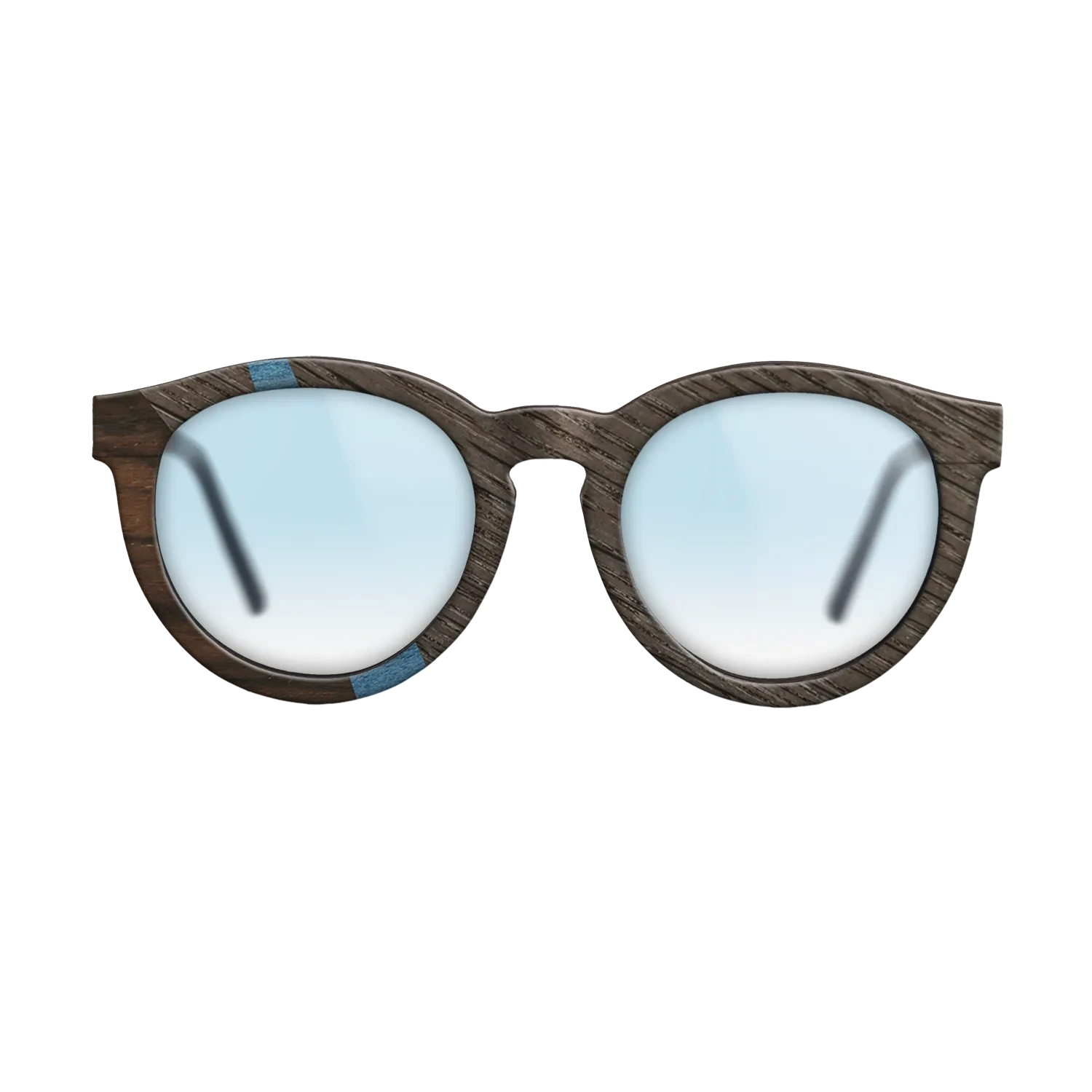 Koa,Ziricote Dark Quartered,Fumed Oak,Poplar Dyed: Blue Denim: Angle Cut - The Rebel - Round - SIRIS wood optic