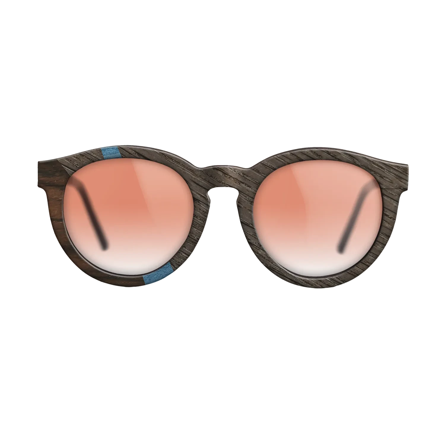 Koa,Ziricote Dark Quartered,Fumed Oak,Poplar Dyed: Blue Denim: Angle Cut - The Rebel - Round - SIRIS wood optic