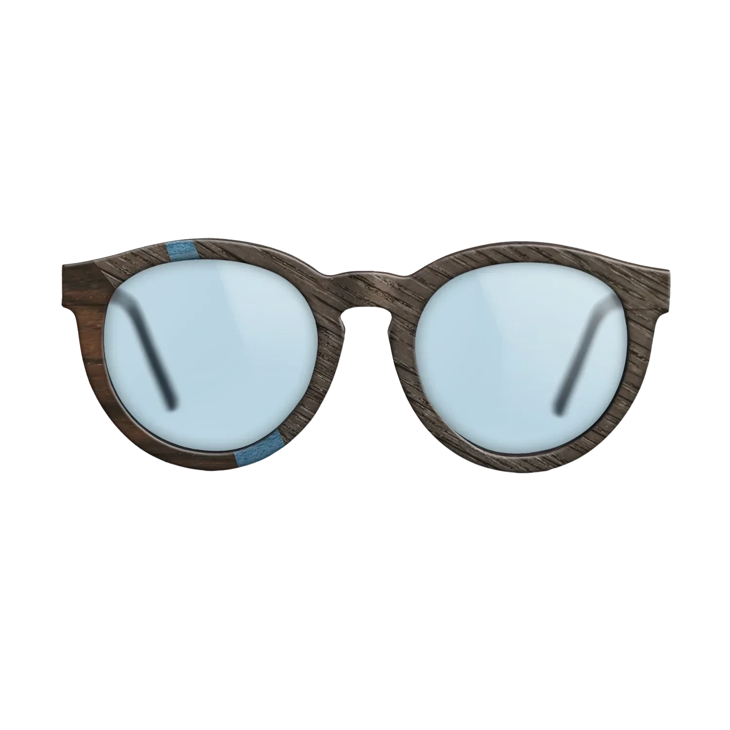 Koa,Ziricote Dark Quartered,Fumed Oak,Poplar Dyed: Blue Denim: Angle Cut - The Rebel - Round - SIRIS wood optic