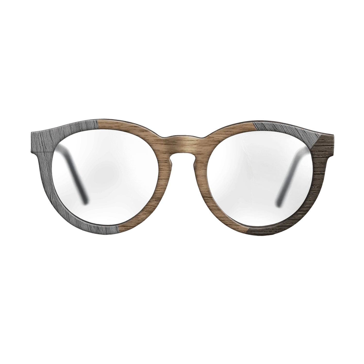 Walnut: Straight Grain,Poplar Dyed: Grey,Fumed Oak: Angle Cut - The Rebel - Round - SIRIS wood optic