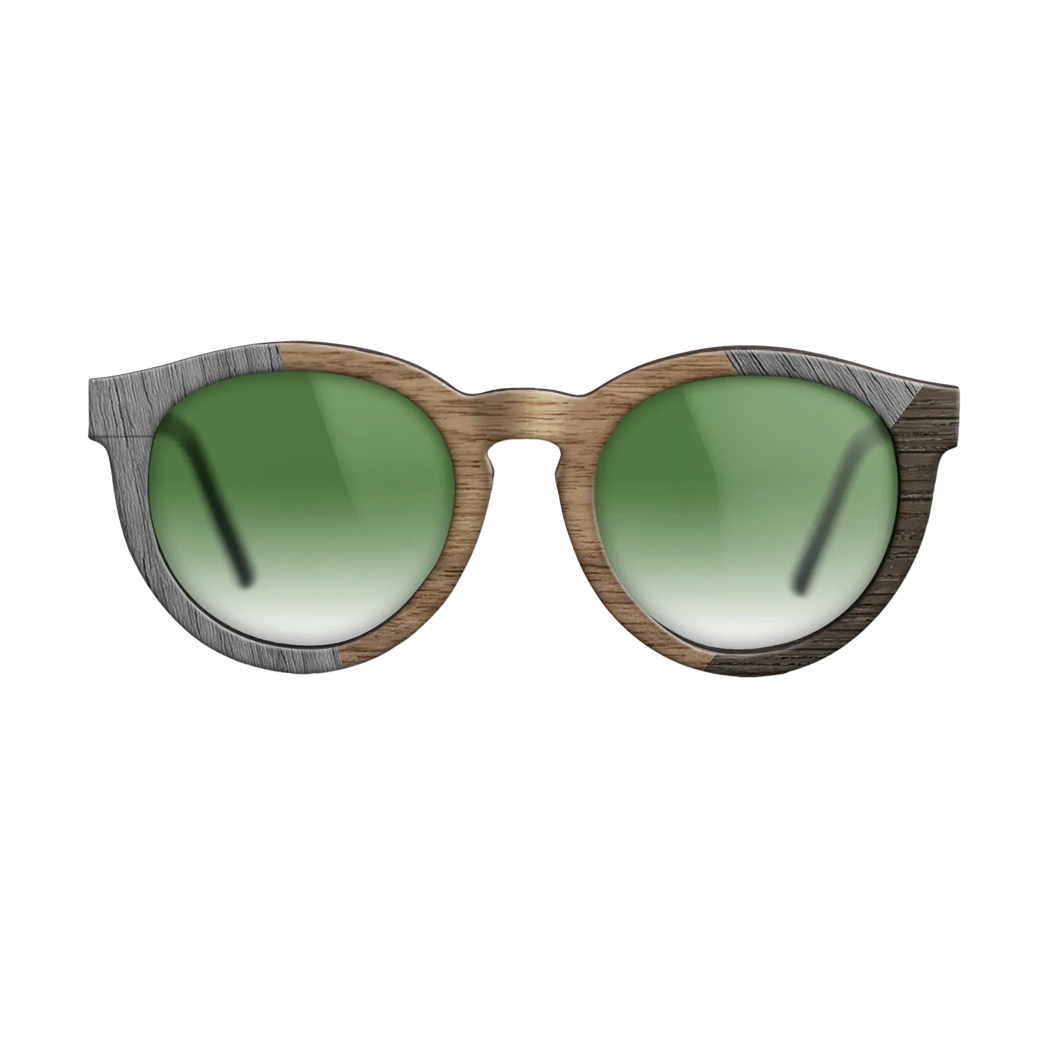 Walnut: Straight Grain,Poplar Dyed: Grey,Fumed Oak: Angle Cut - The Rebel - Round - SIRIS wood optic