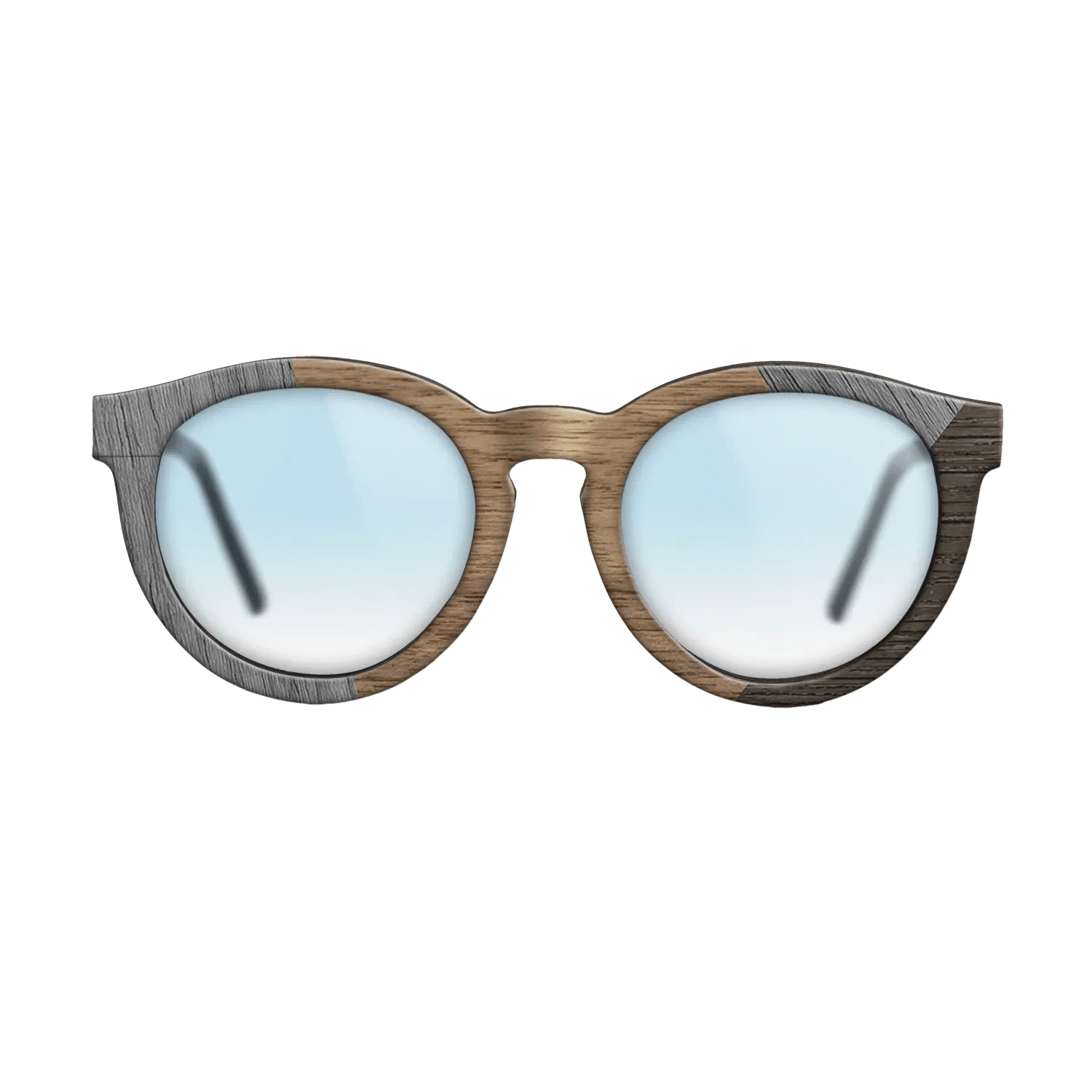 Walnut: Straight Grain,Poplar Dyed: Grey,Fumed Oak: Angle Cut - The Rebel - Round - SIRIS wood optic
