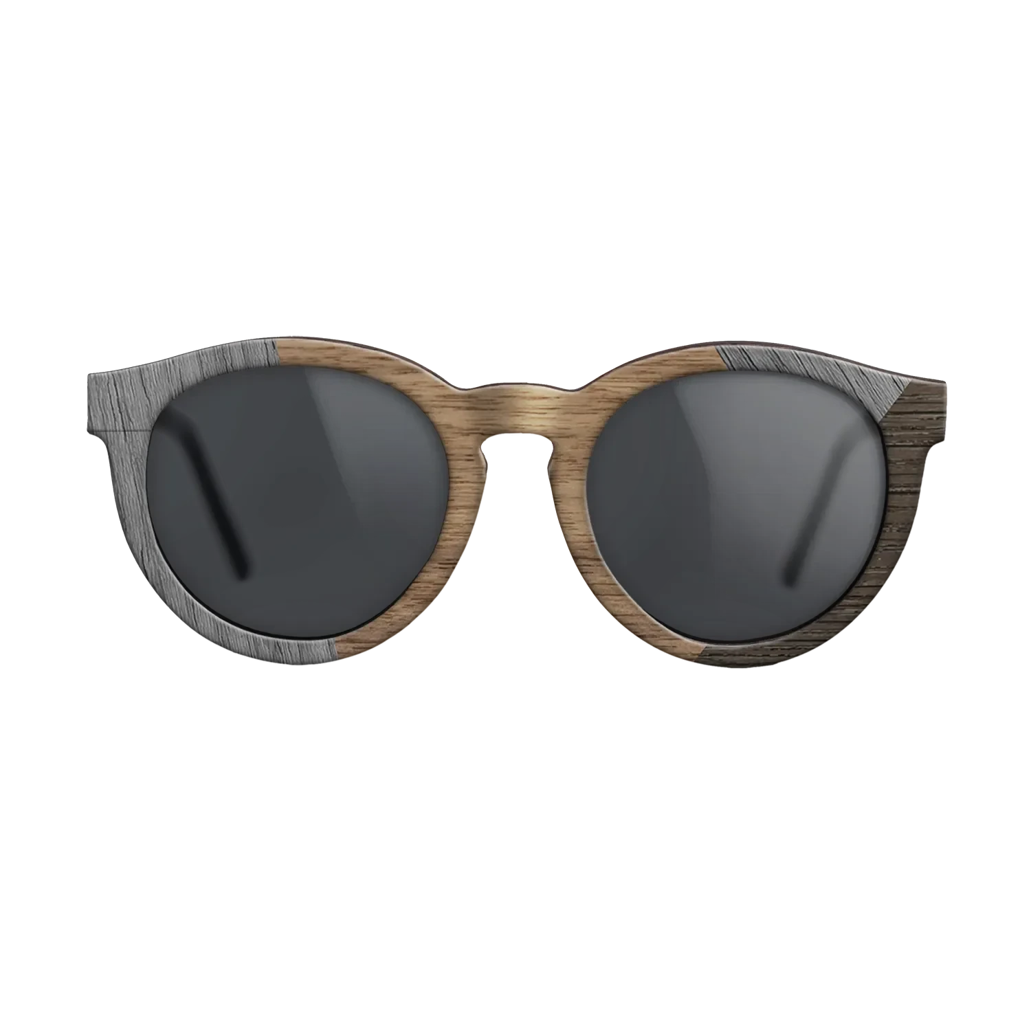 Walnut: Straight Grain,Poplar Dyed: Grey,Fumed Oak: Angle Cut - The Rebel - Round - SIRIS wood optic