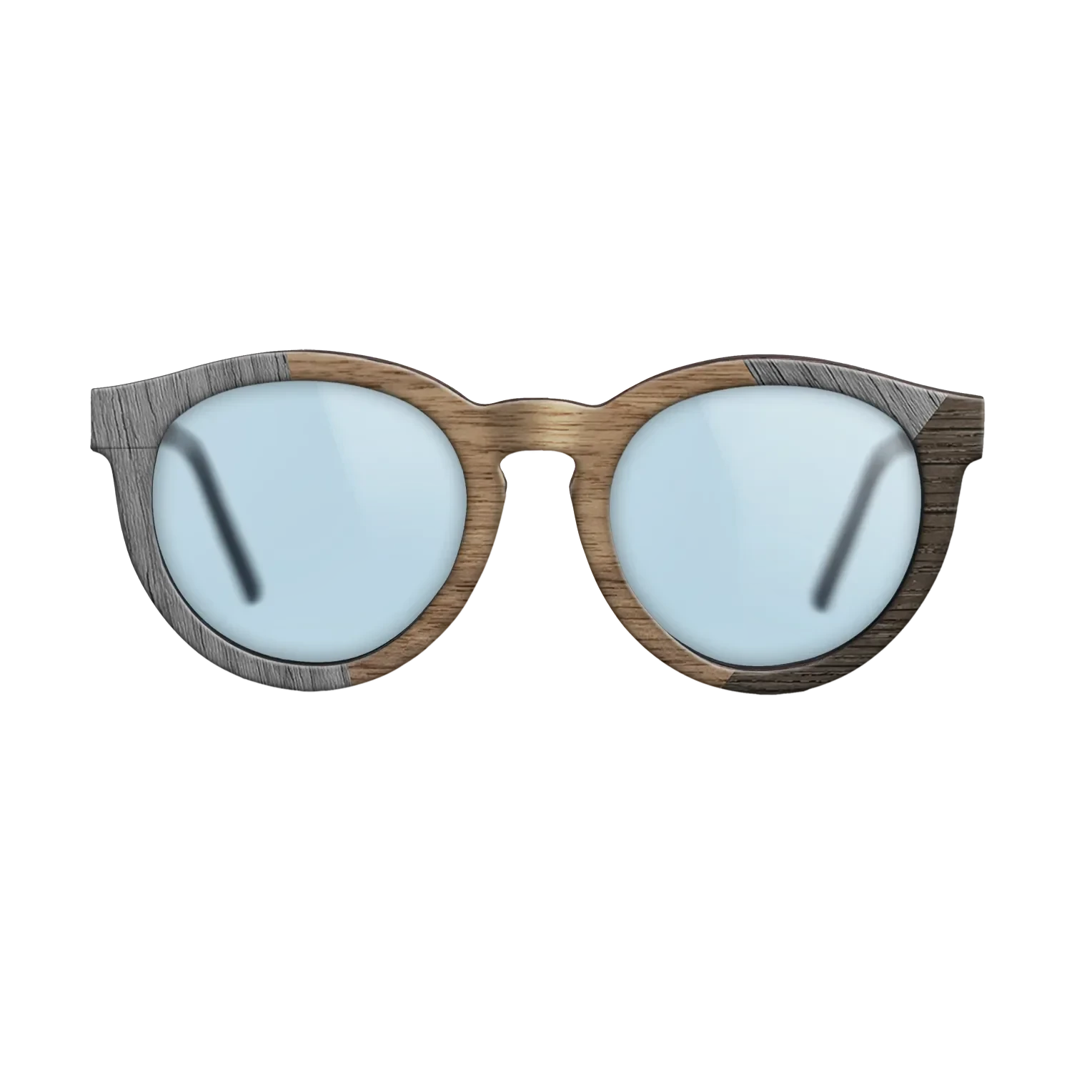 Walnut: Straight Grain,Poplar Dyed: Grey,Fumed Oak: Angle Cut - The Rebel - Round - SIRIS wood optic