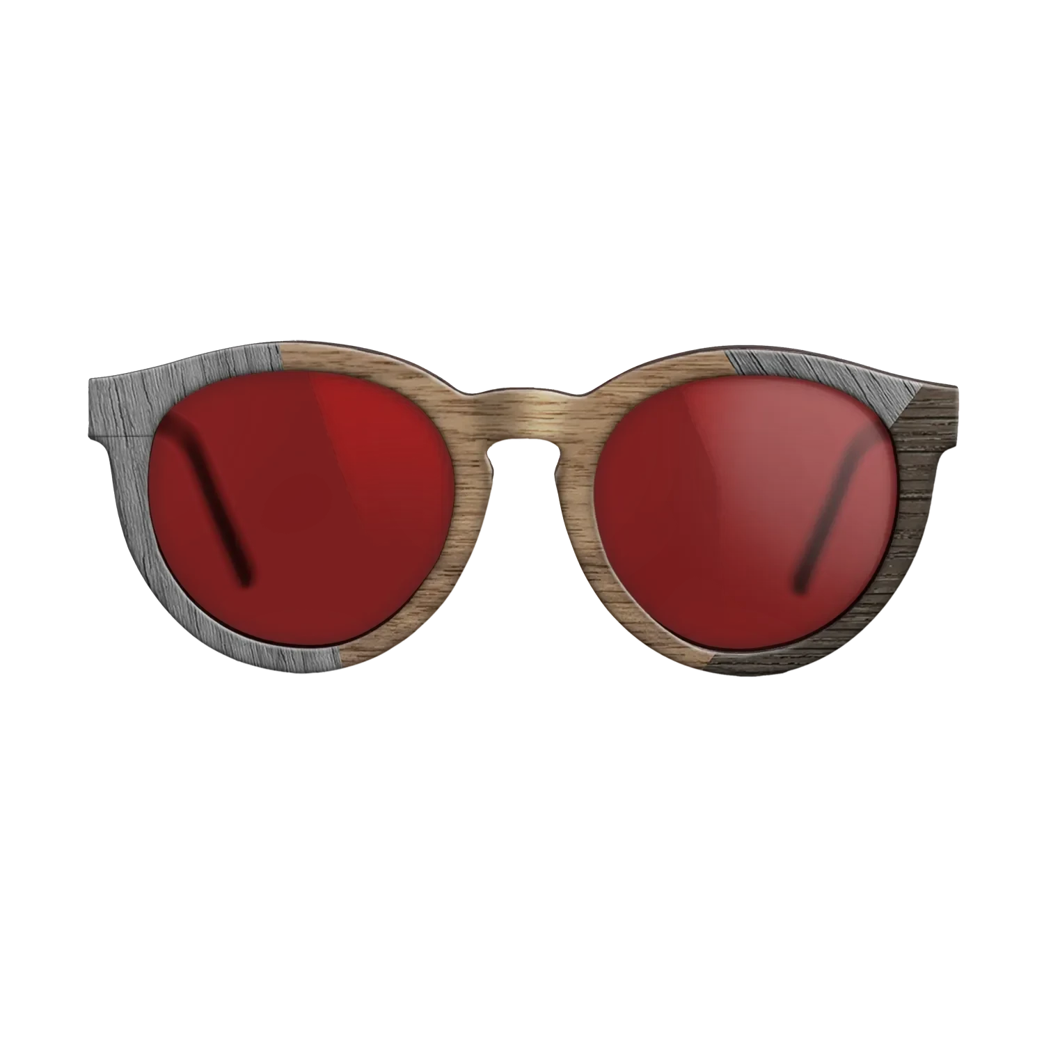 Walnut: Straight Grain,Poplar Dyed: Grey,Fumed Oak: Angle Cut - The Rebel - Round - SIRIS wood optic