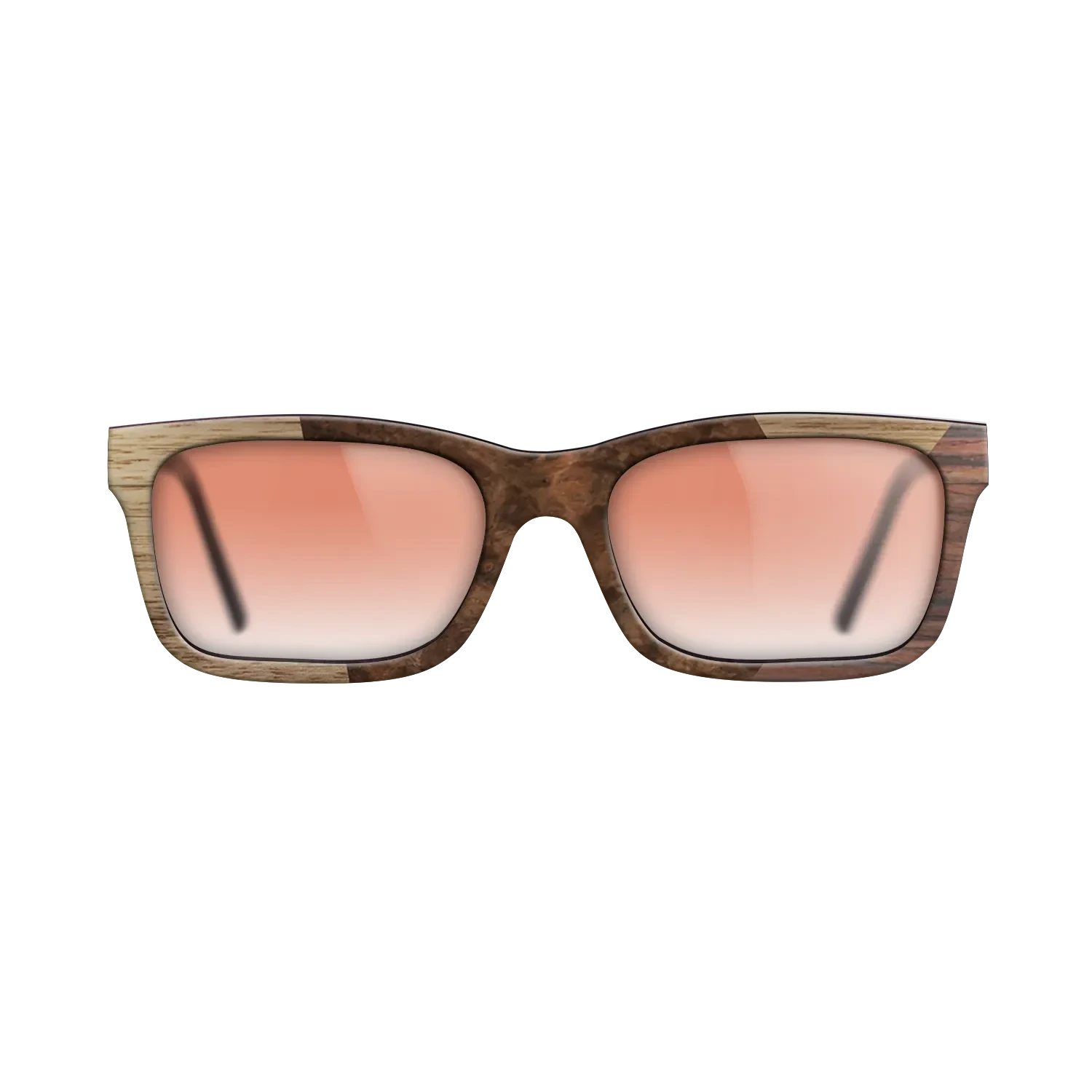 Walnut Burl,Walnut: Straight Grain,Rosewood Reconstituted: Angle Cut - The Sage - Rectangle - SIRIS wood optic