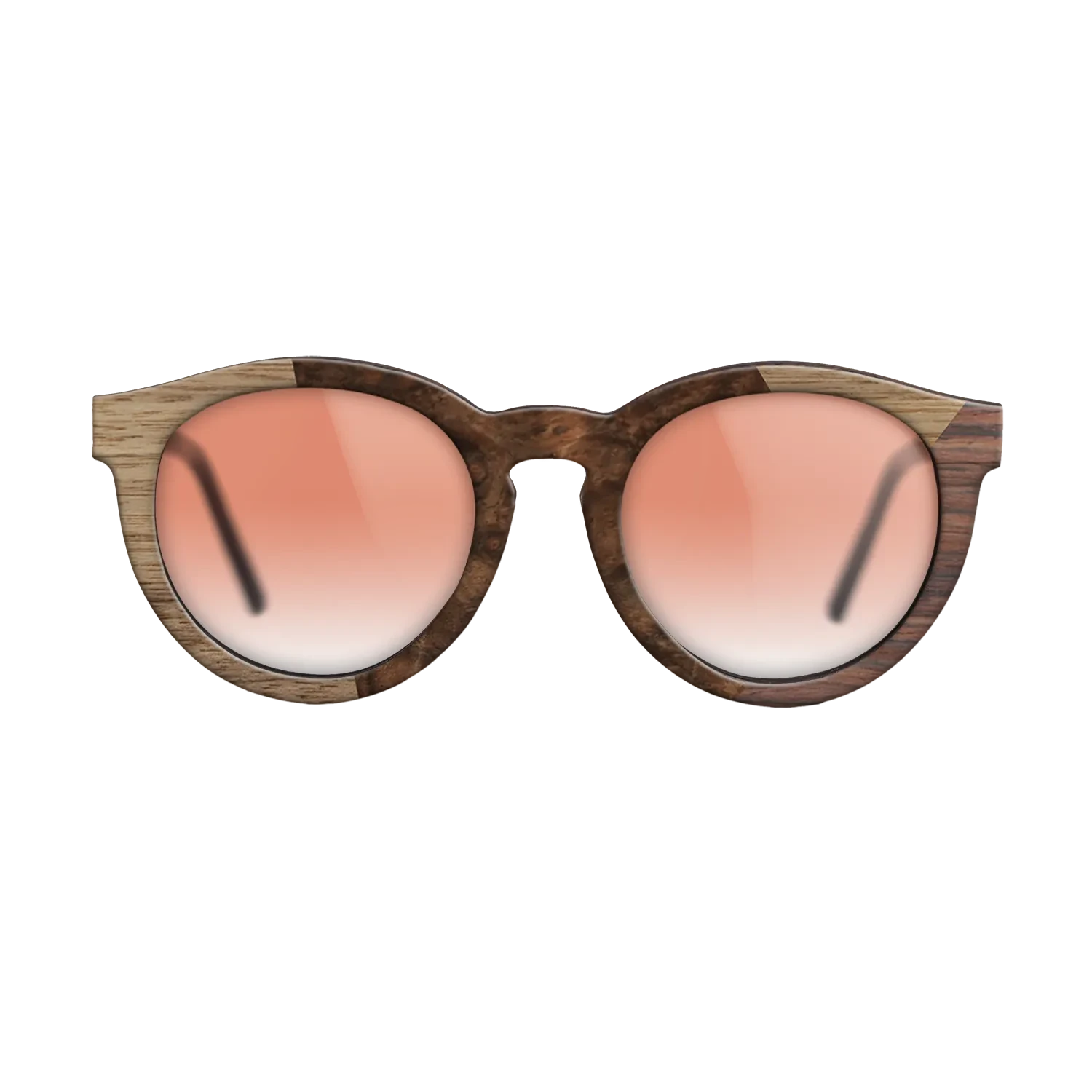 Walnut Burl,Walnut: Straight Grain,Rosewood Reconstituted: Angle Cut - The Rebel - Round - SIRIS wood optic