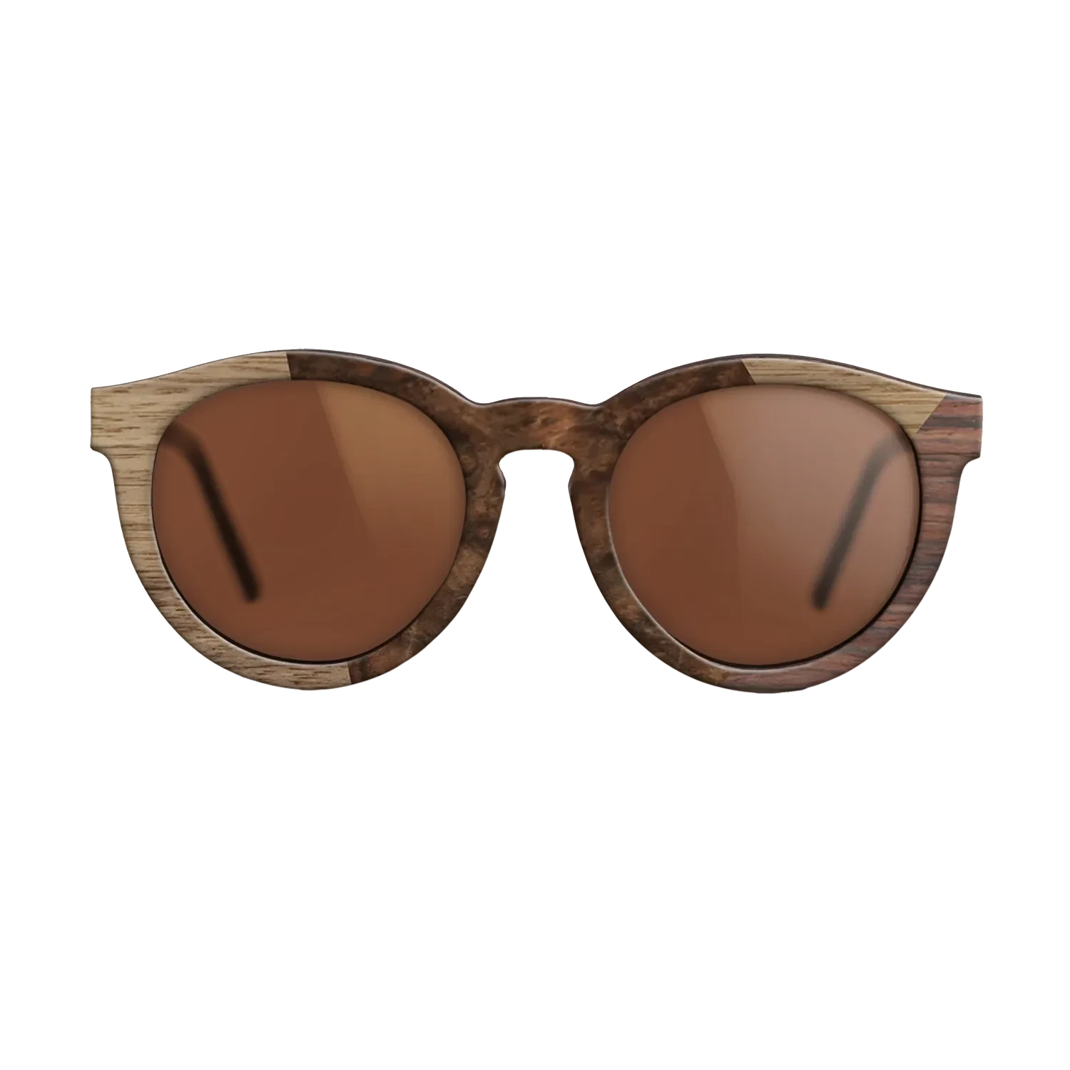 Walnut Burl,Walnut: Straight Grain,Rosewood Reconstituted: Angle Cut - The Rebel - Round - SIRIS wood optic