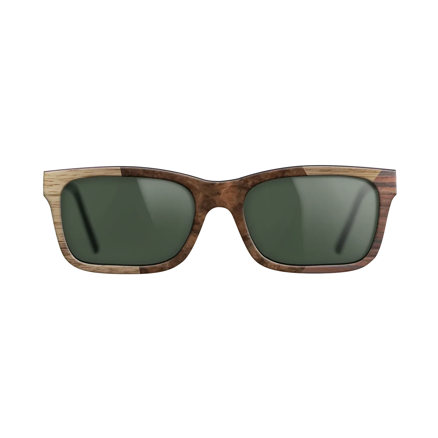 Walnut Burl,Walnut: Straight Grain,Rosewood Reconstituted: Angle Cut - The Sage - Rectangle - SIRIS wood optic