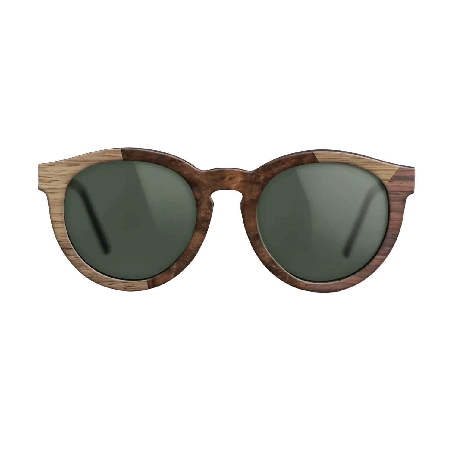 Walnut Burl,Walnut: Straight Grain,Rosewood Reconstituted: Angle Cut - The Rebel - Round - SIRIS wood optic