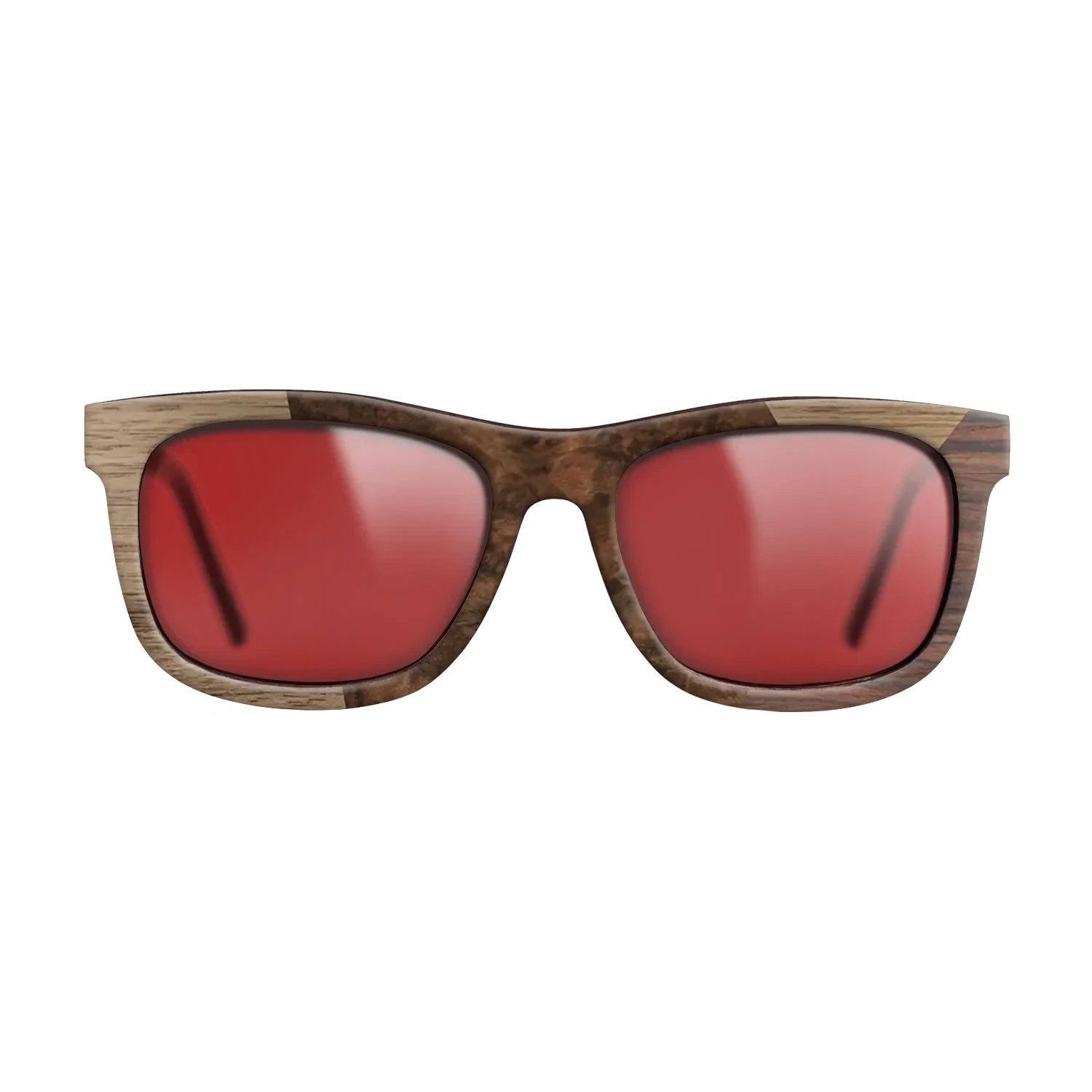 Walnut Burl,Walnut: Straight Grain,Rosewood Reconstituted: Angle Cut - The Hero - Square - SIRIS wood optic