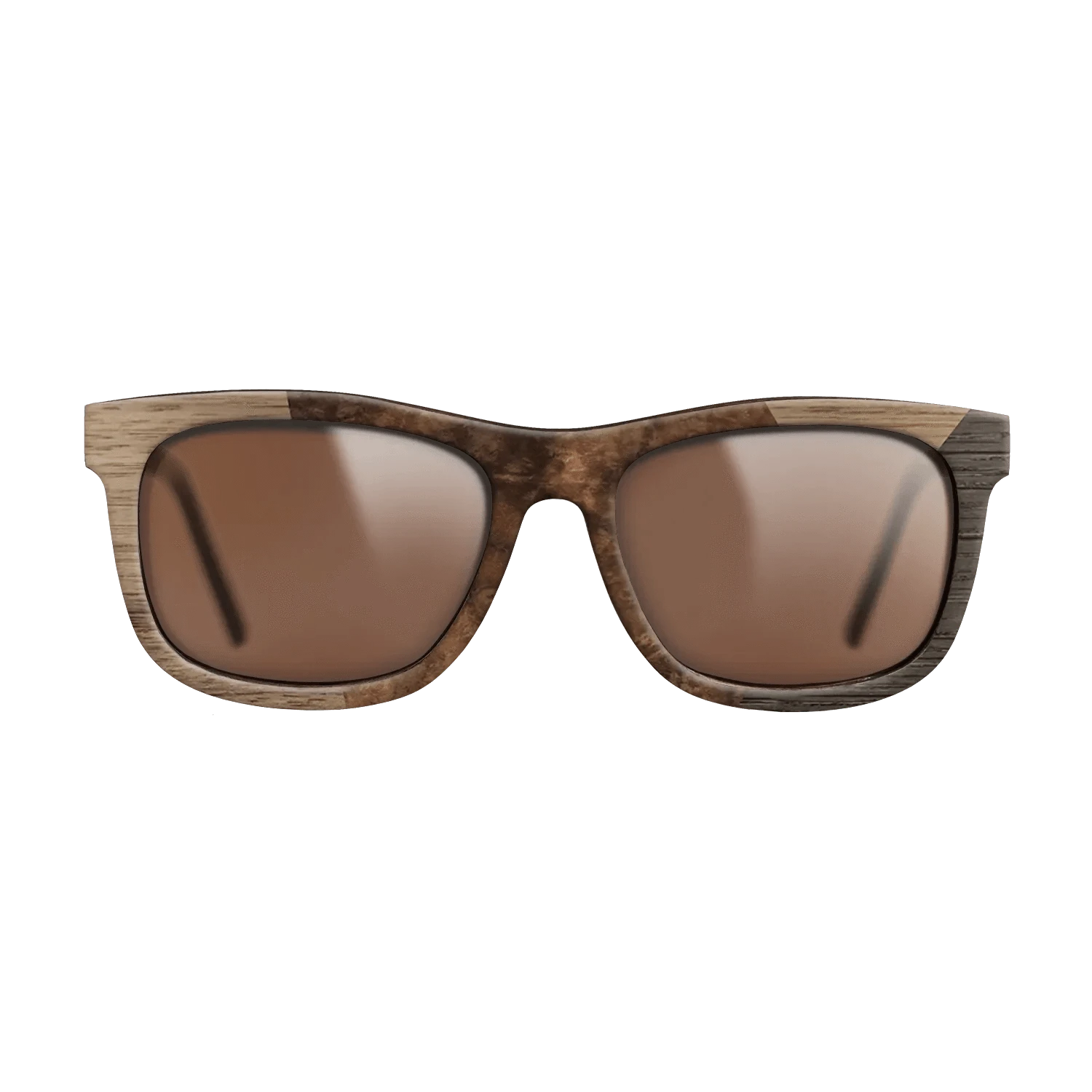 Walnut Burl,Walnut: Straight Grain,Rosewood Reconstituted: Angle Cut - The Hero - Square - 1683 - SIRIS wood optic