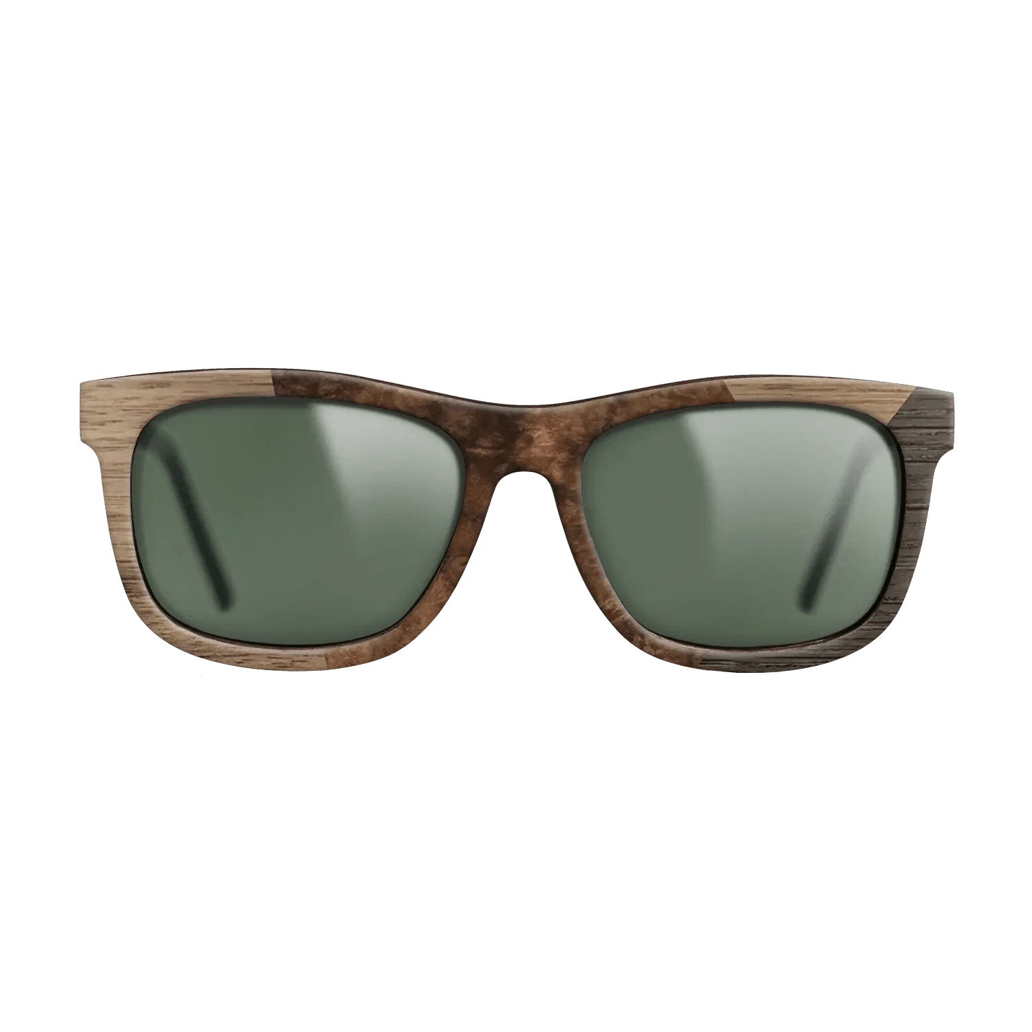 Walnut Burl,Walnut: Straight Grain,Rosewood Reconstituted: Angle Cut - The Hero - Square - 1683 - SIRIS wood optic