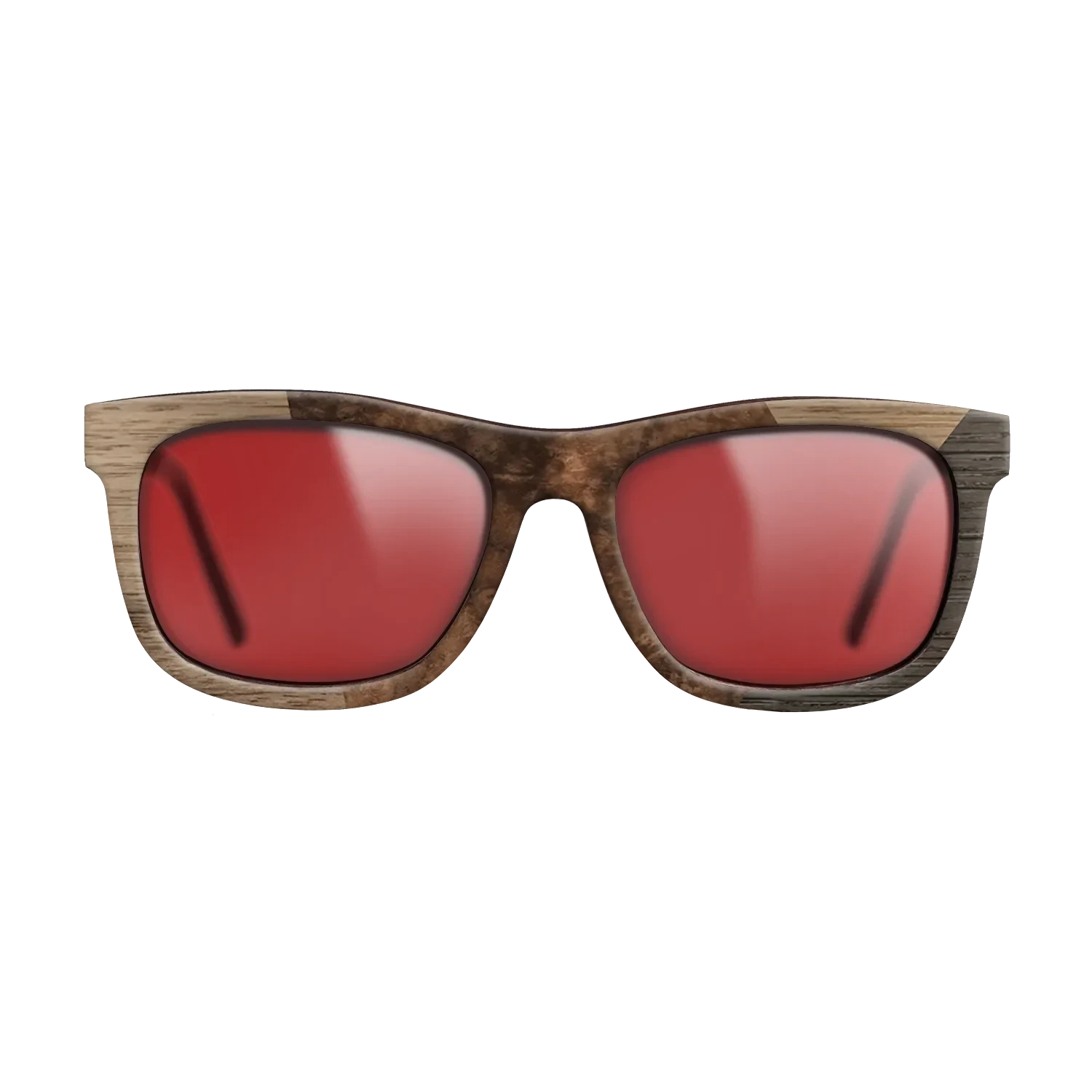 Walnut Burl,Walnut: Straight Grain,Rosewood Reconstituted: Angle Cut - The Hero - Square - 1683 - SIRIS wood optic