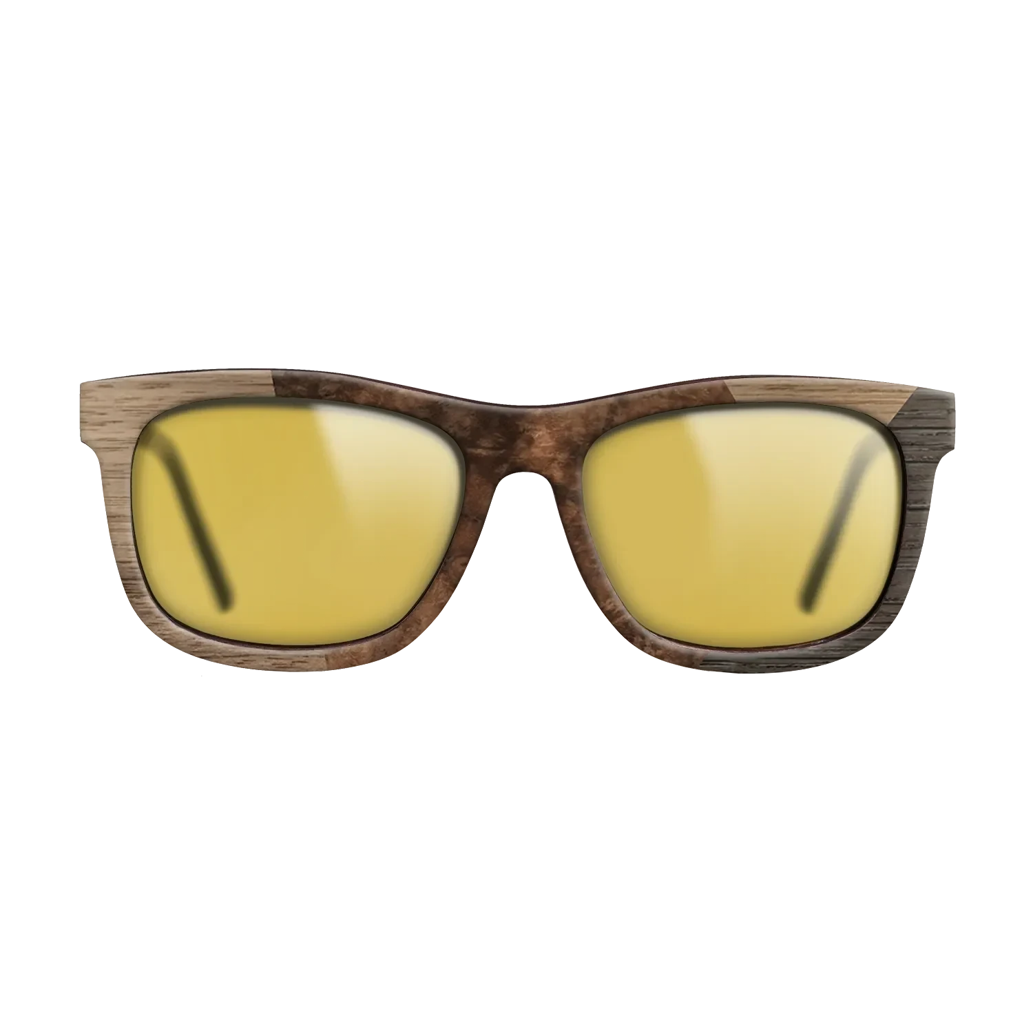 Walnut Burl,Walnut: Straight Grain,Rosewood Reconstituted: Angle Cut - The Hero - Square - 1683 - SIRIS wood optic