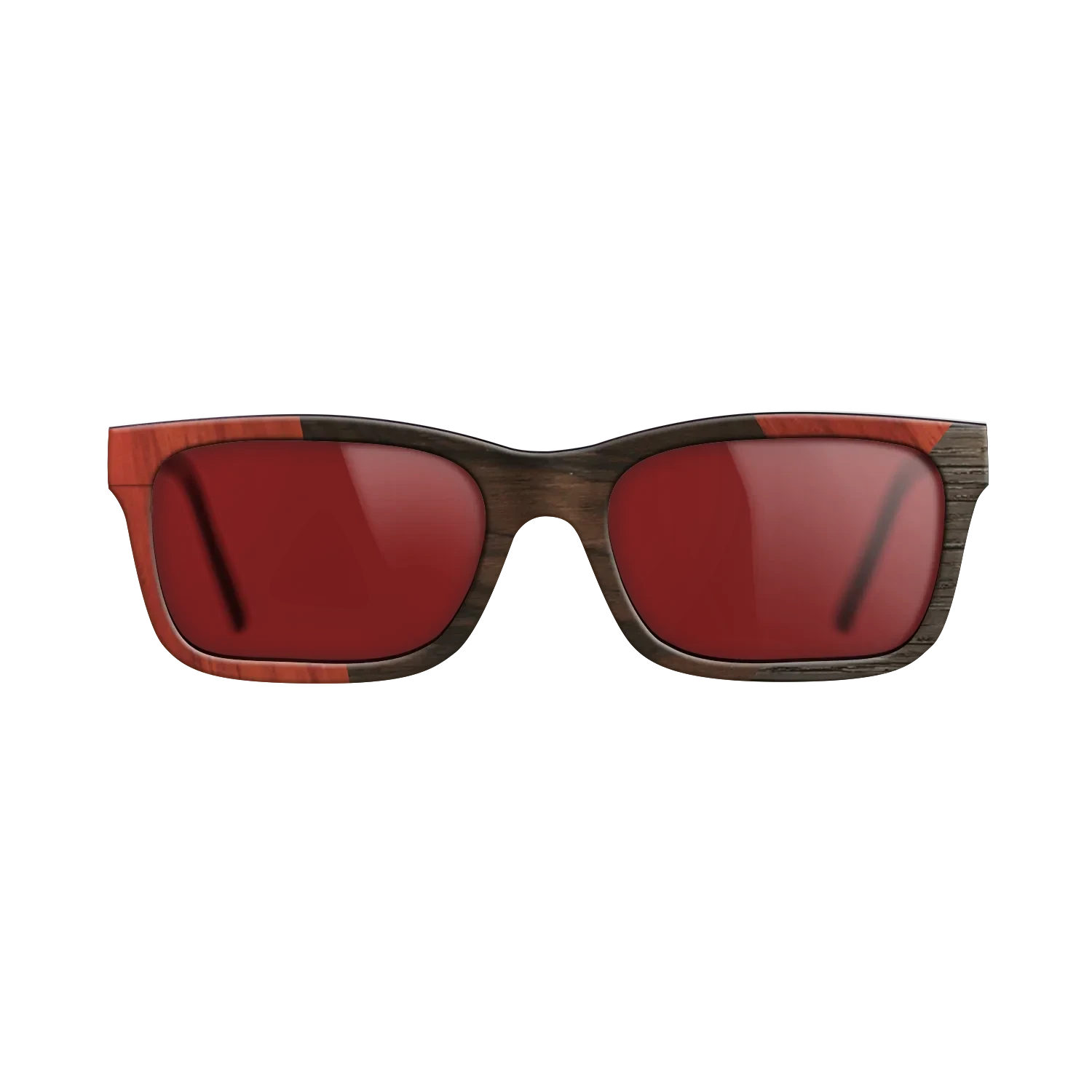 Ziricote Dark Quartered,Fumed Oak,Poplar Dyed: Red: Angle Cut - The Sage - Rectangle - SIRIS wood optic