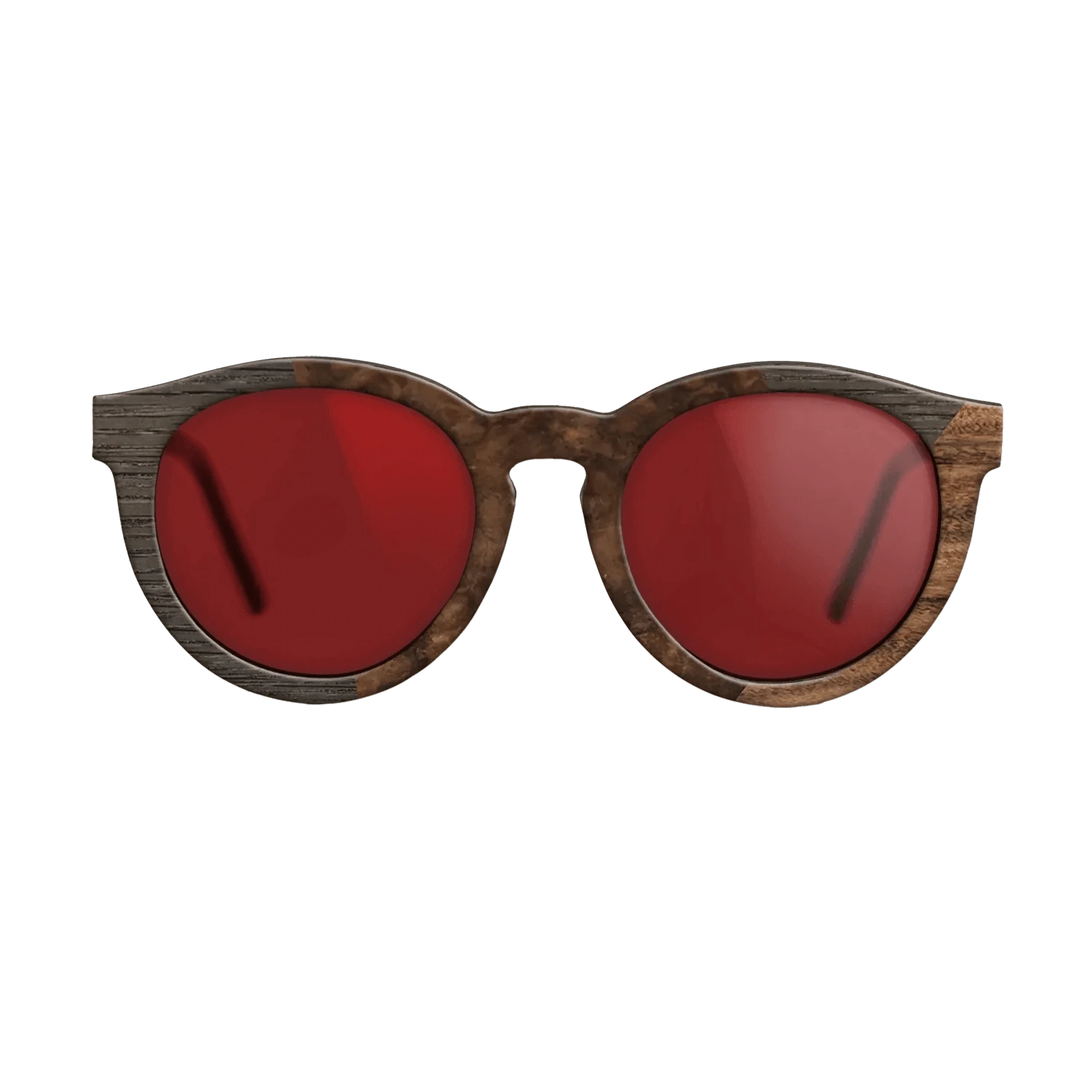 Walnut Burl,Fumed Oak,Santos Rosewood Dark: Angle Cut - The Rebel - Round - SIRIS wood optic