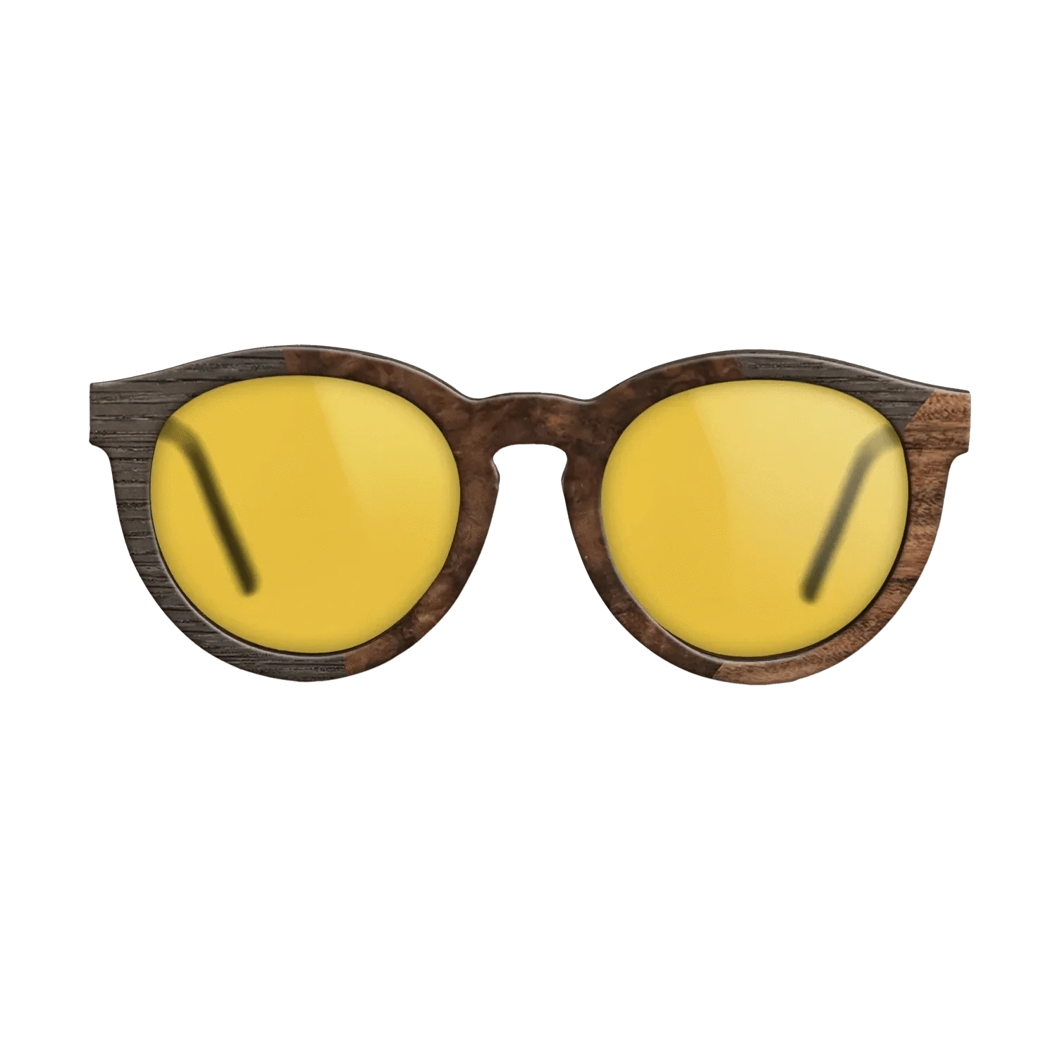 Walnut Burl,Fumed Oak,Santos Rosewood Dark: Angle Cut - The Rebel - Round - SIRIS wood optic